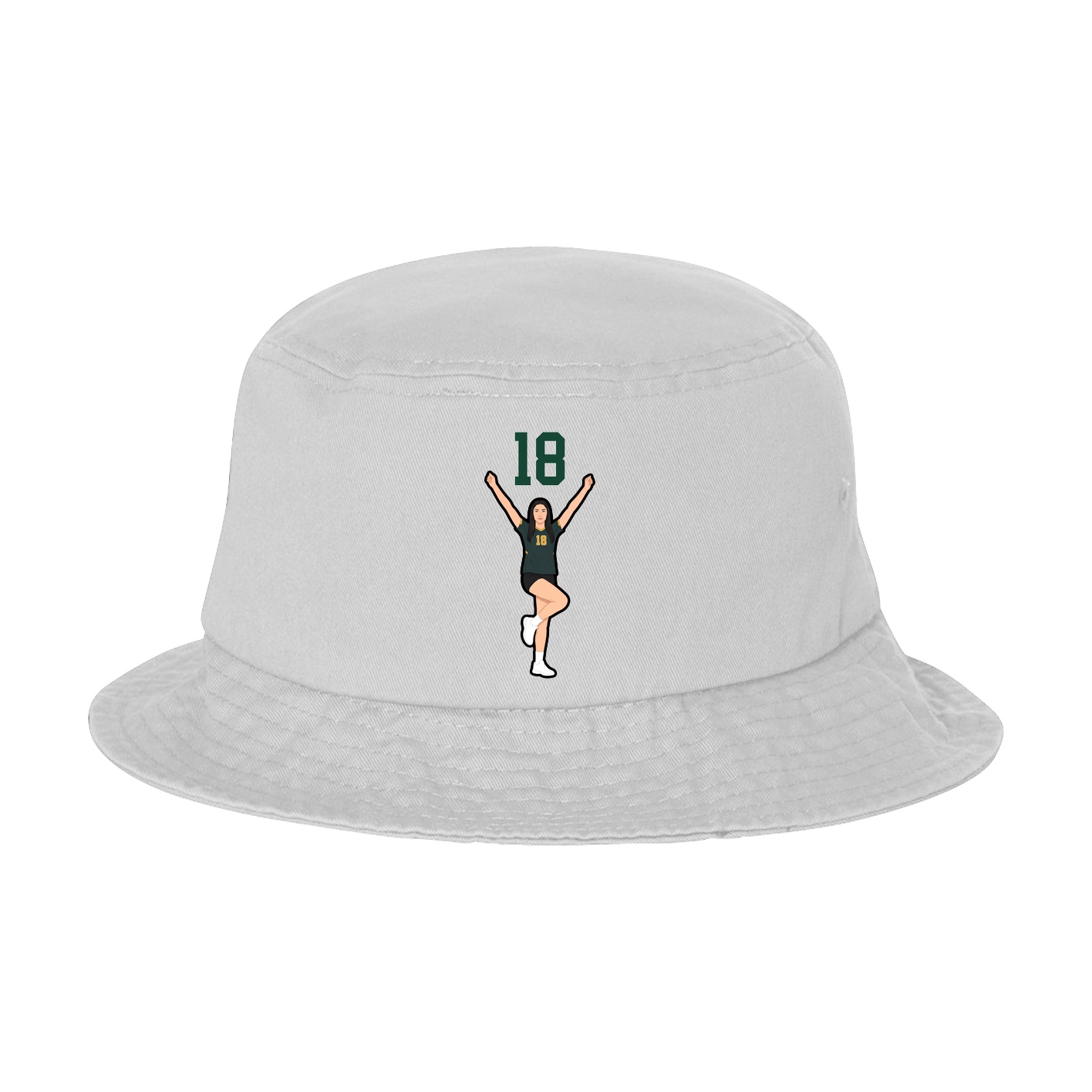 Bucket Cap — Number Top in White