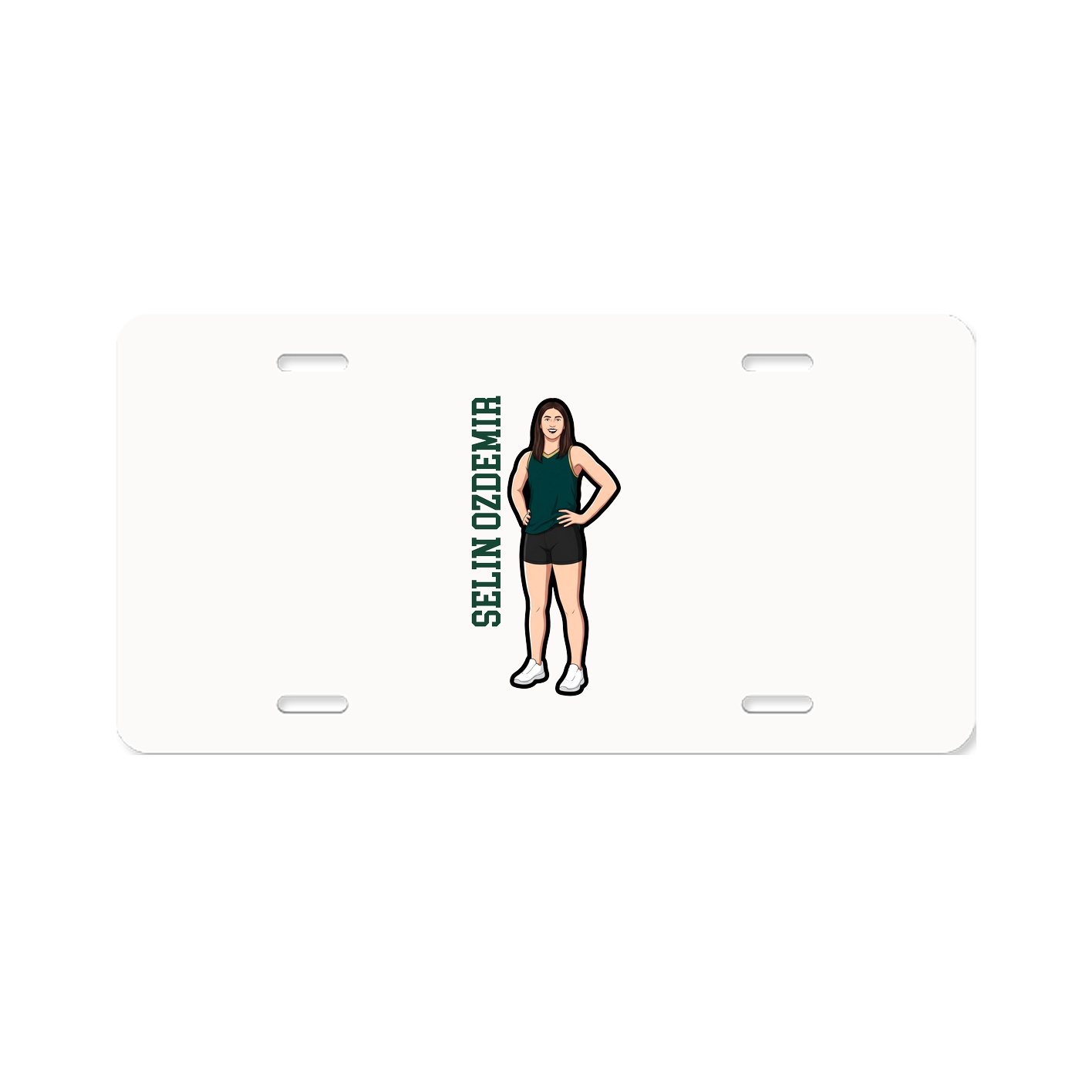 License Plate — Name Vertical in Classic