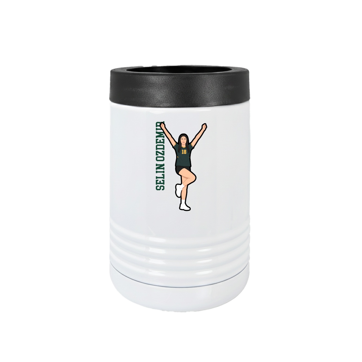Beverage Holder — Name Vertical in White