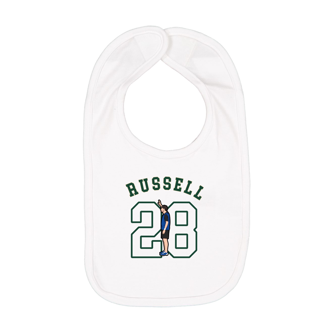 Infant Bib — Shirsey Arch in White