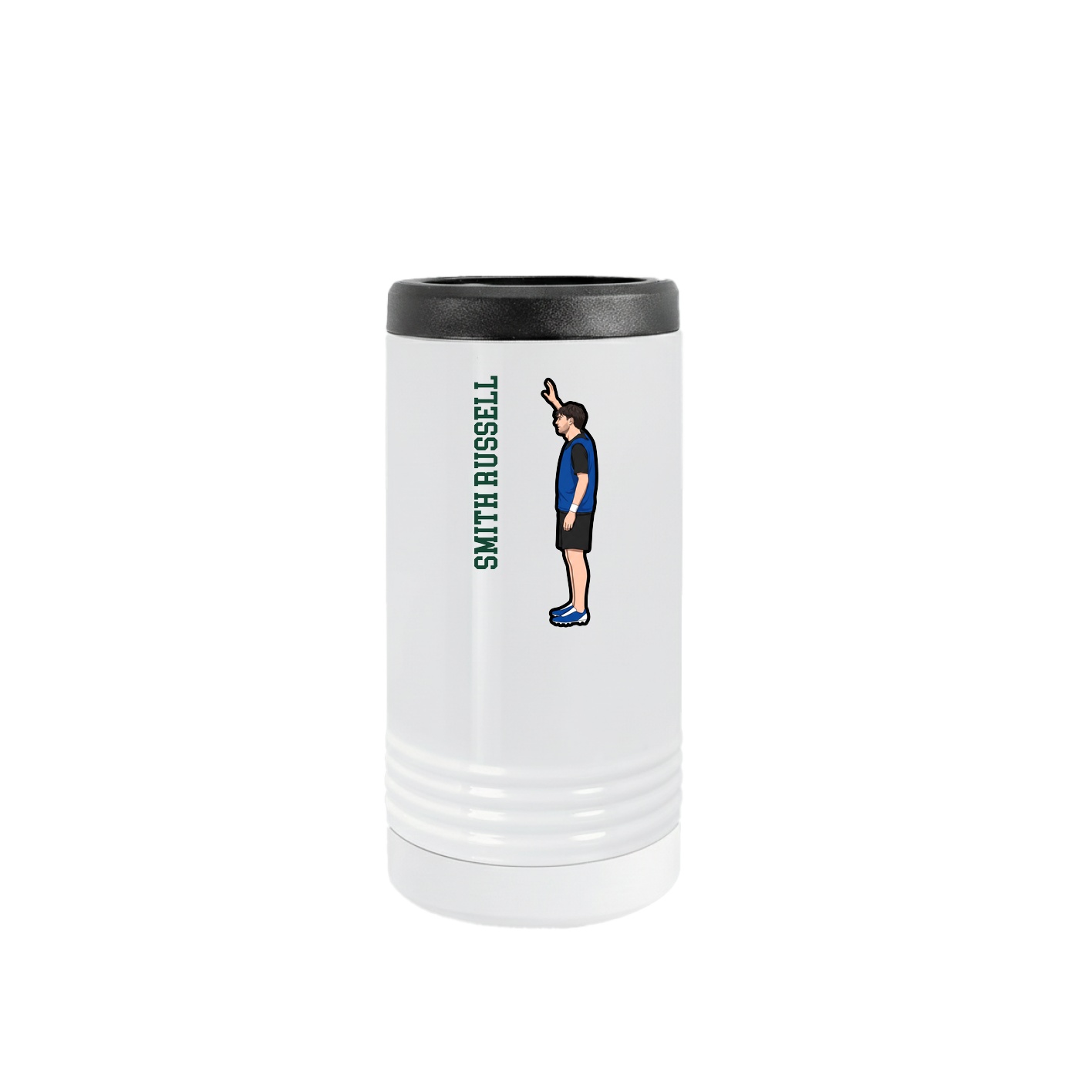 Slim Beverage Holder — Name Vertical in White