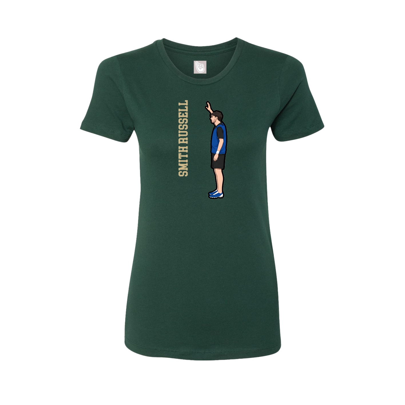 Womens Tee — Name Vertical in Green