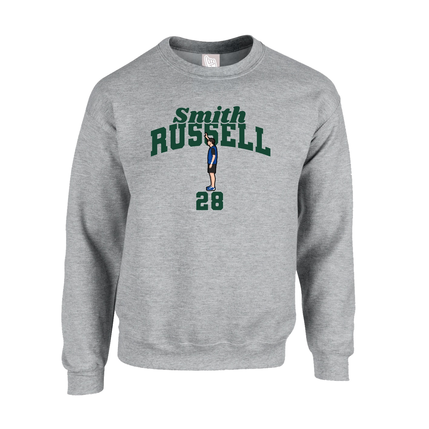 Fleece Crew — Signature Arch in Grey