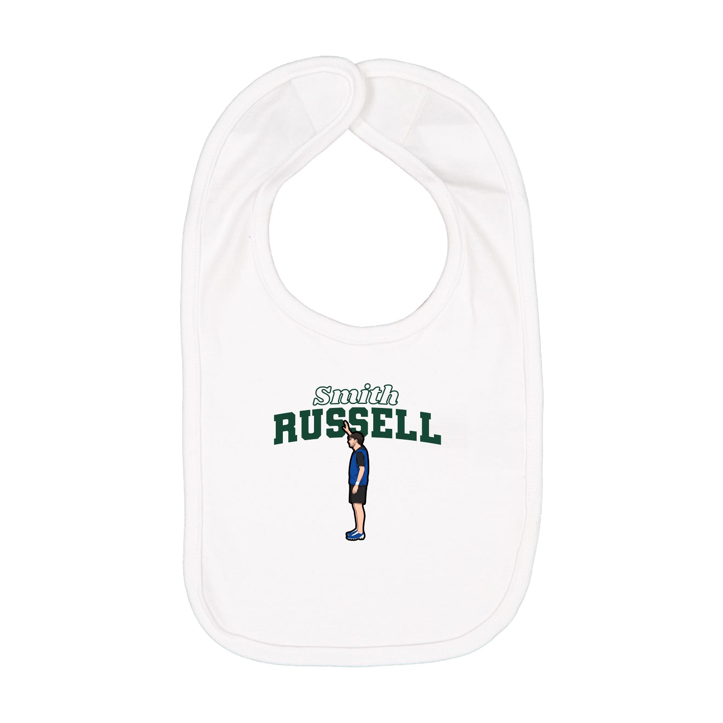 Infant Bib — Name Arch in White