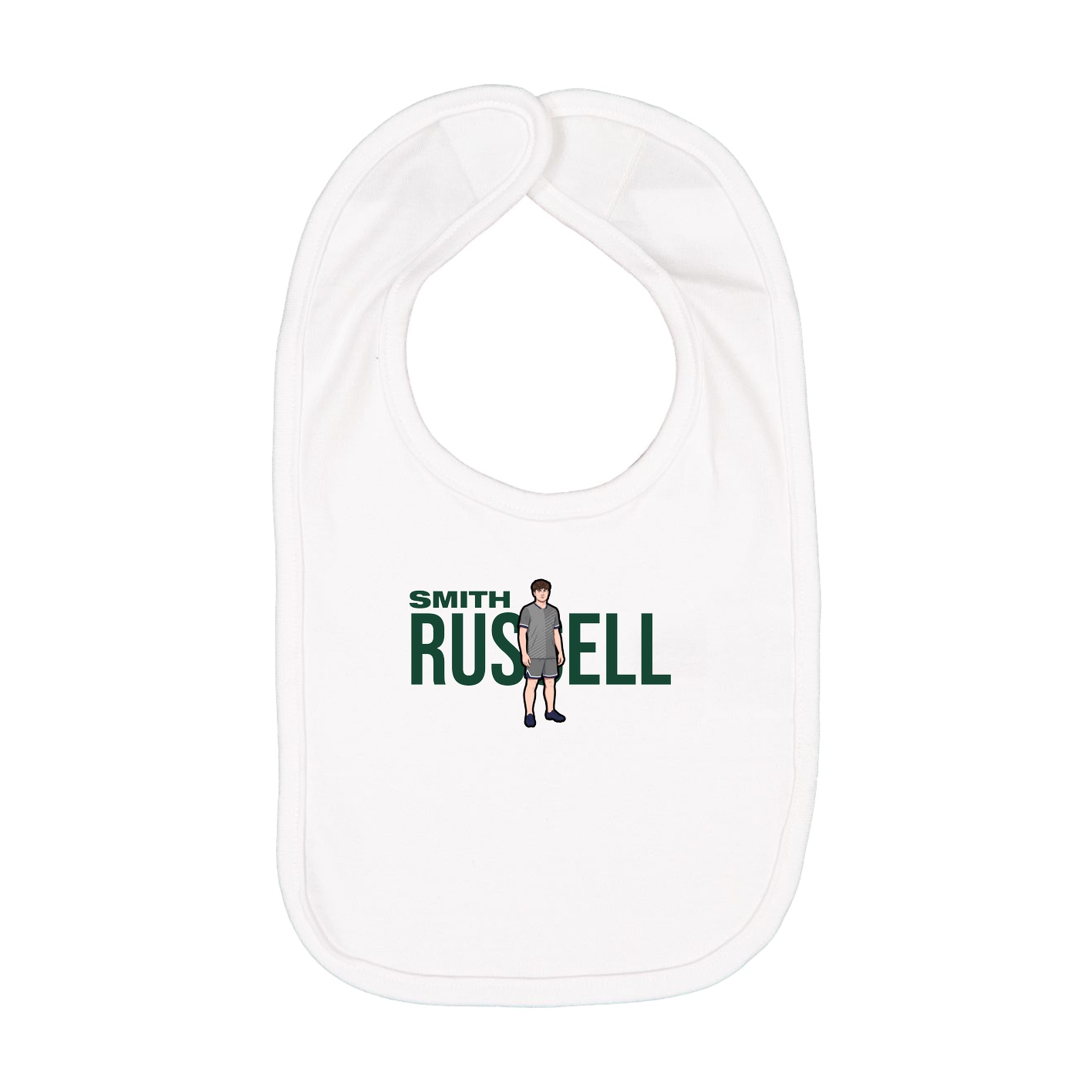Infant Bib — Player Name in White