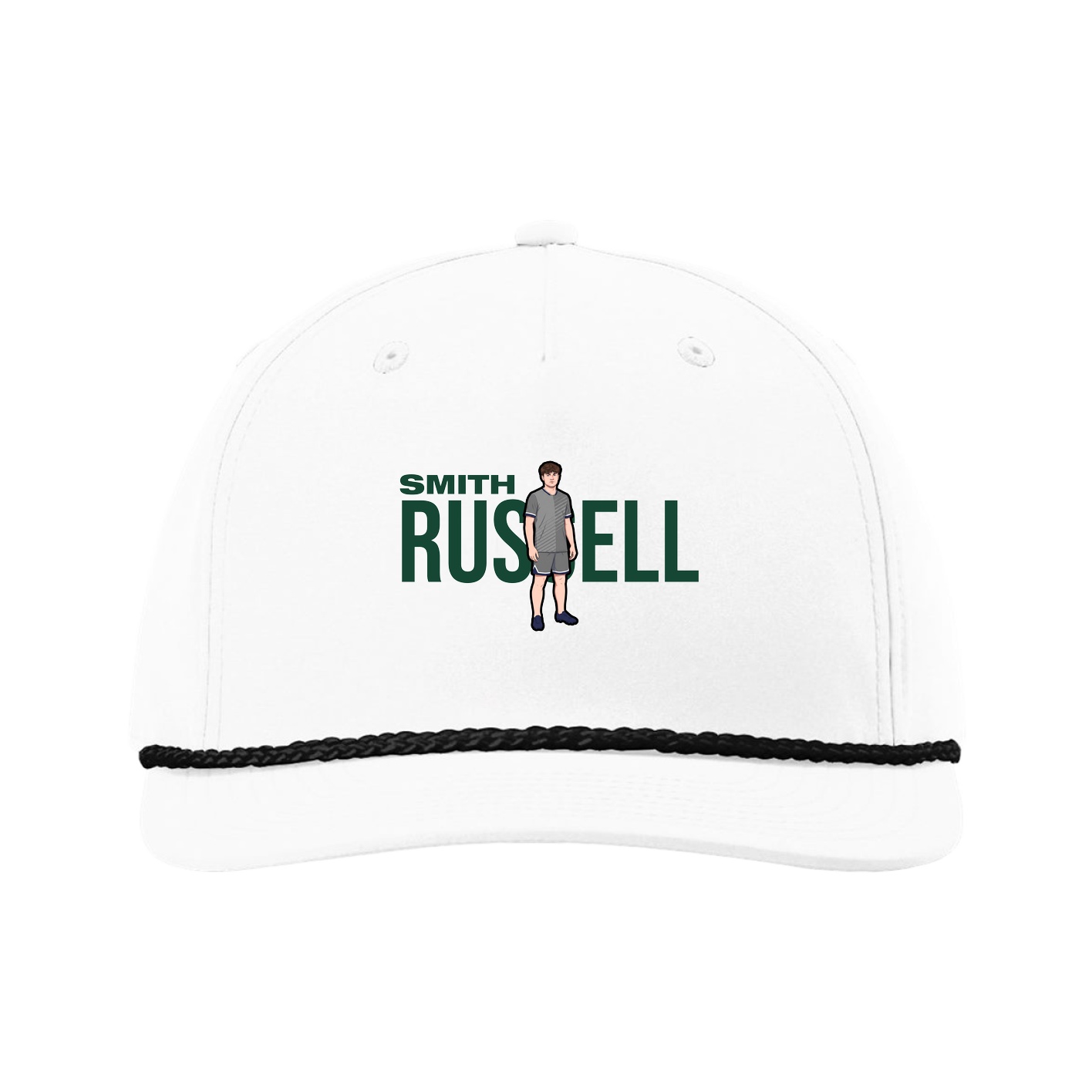 Five-Panel Classic Rope Cap — Player Name in White