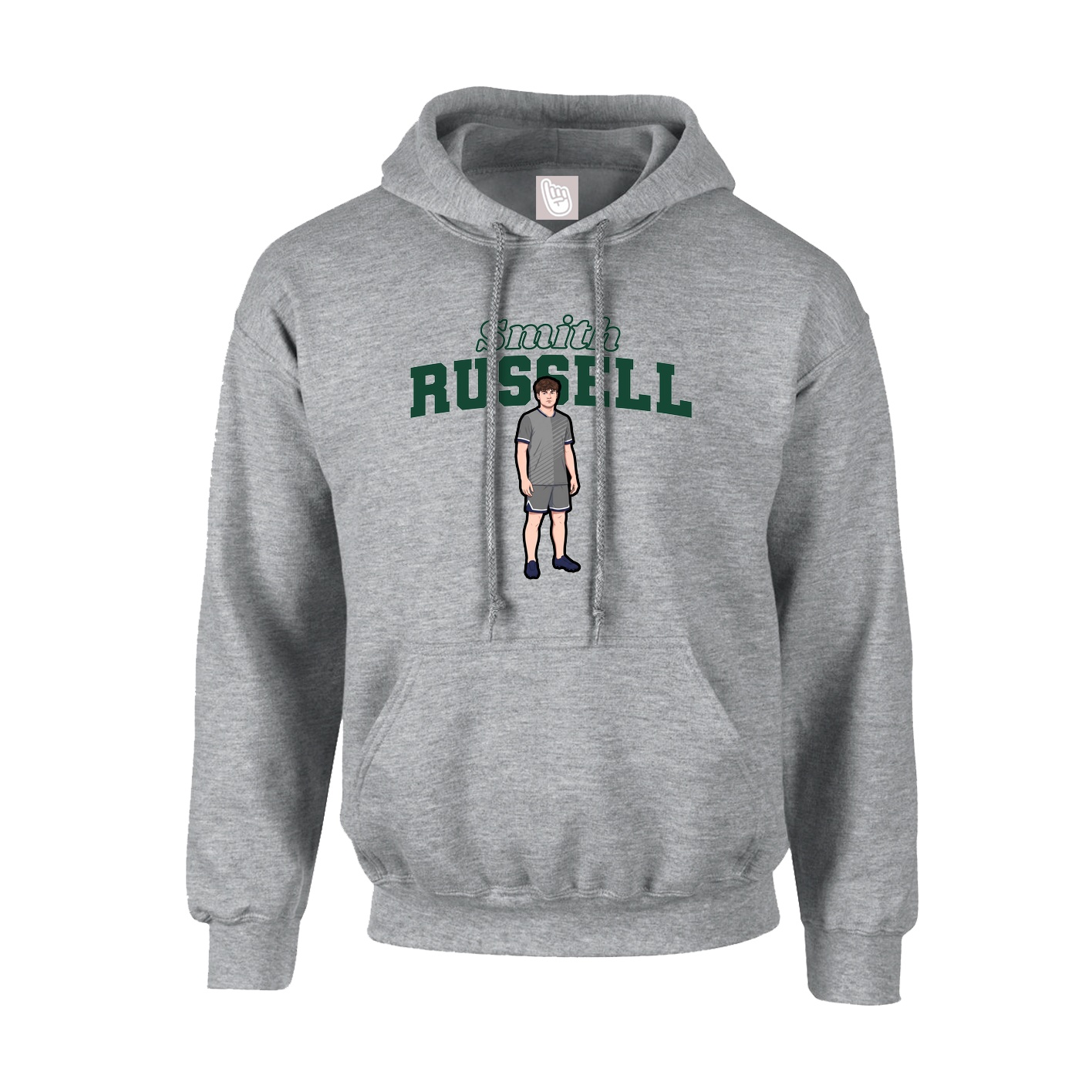 Hoodie — Name Arch in Grey