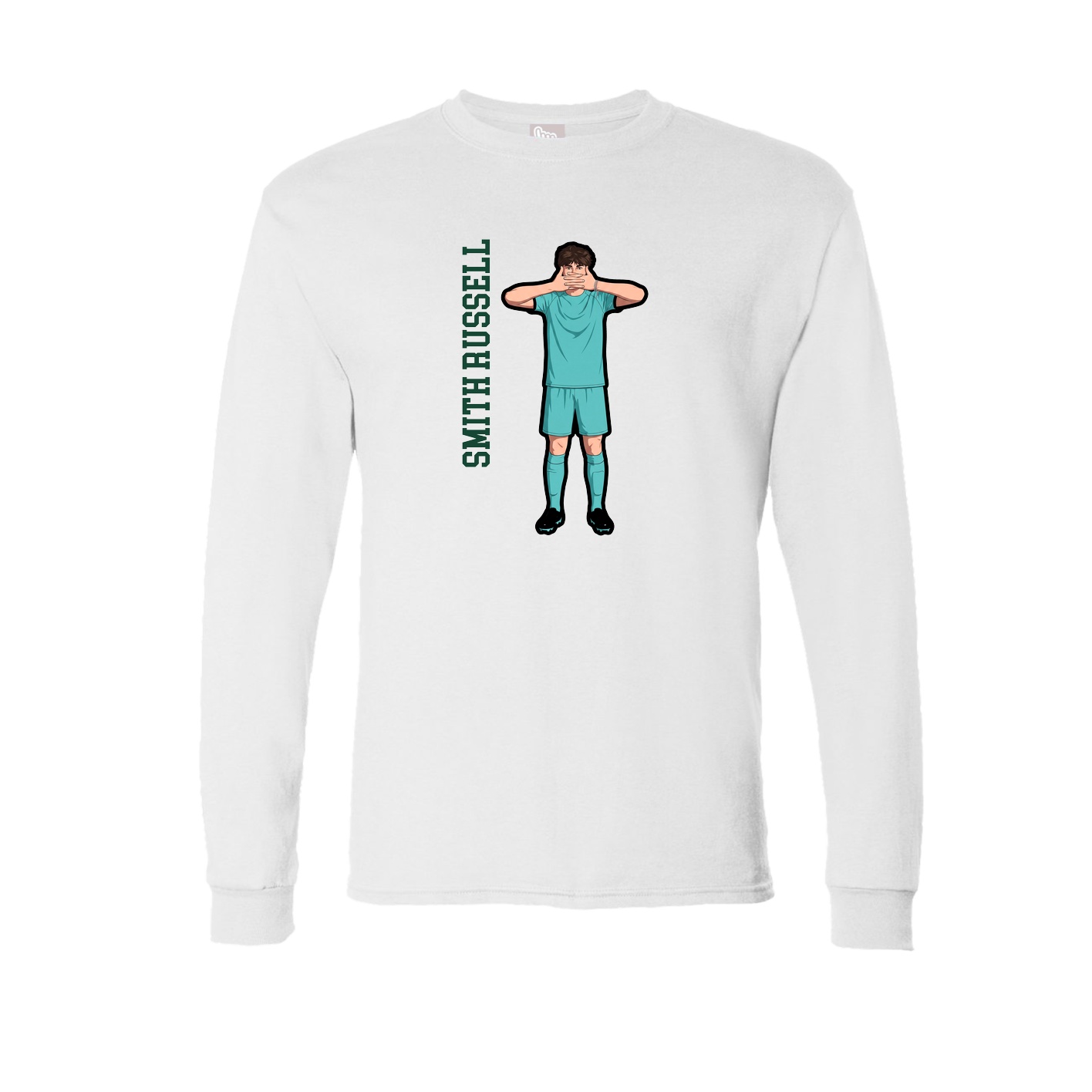 Long Sleeve Tee — Name Vertical in White