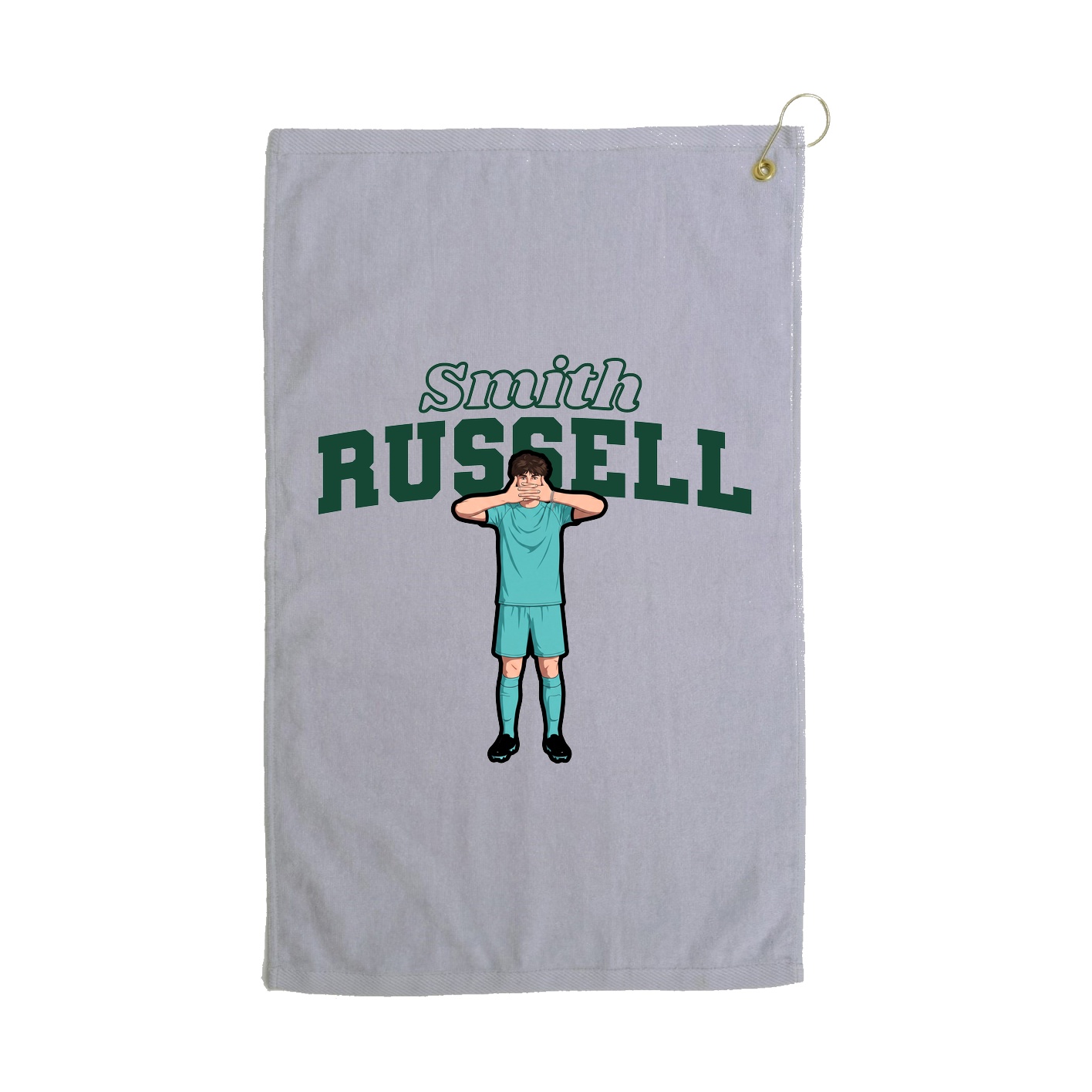 Golf Towel — Name Arch in Grey