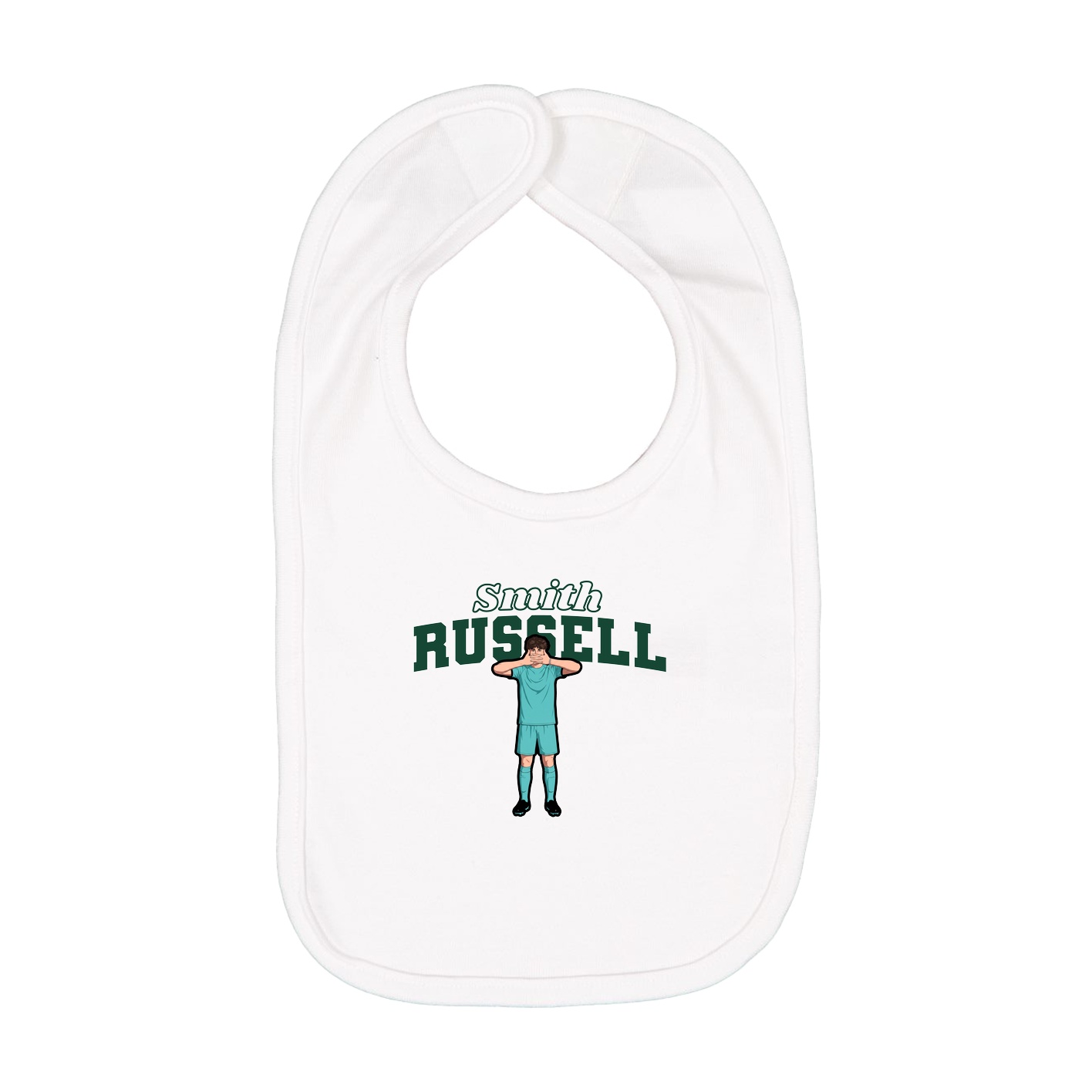 Infant Bib — Name Arch in White