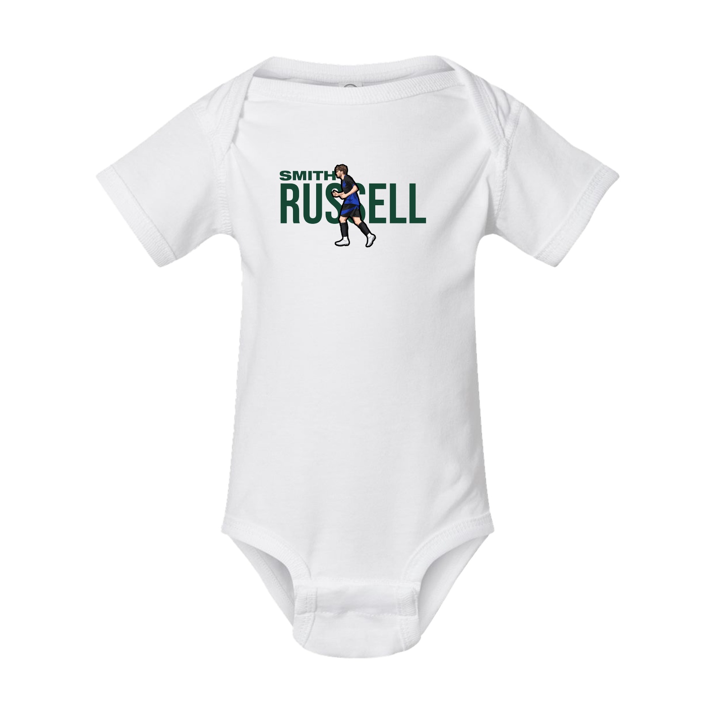 Baby Onesie — Player Name in White