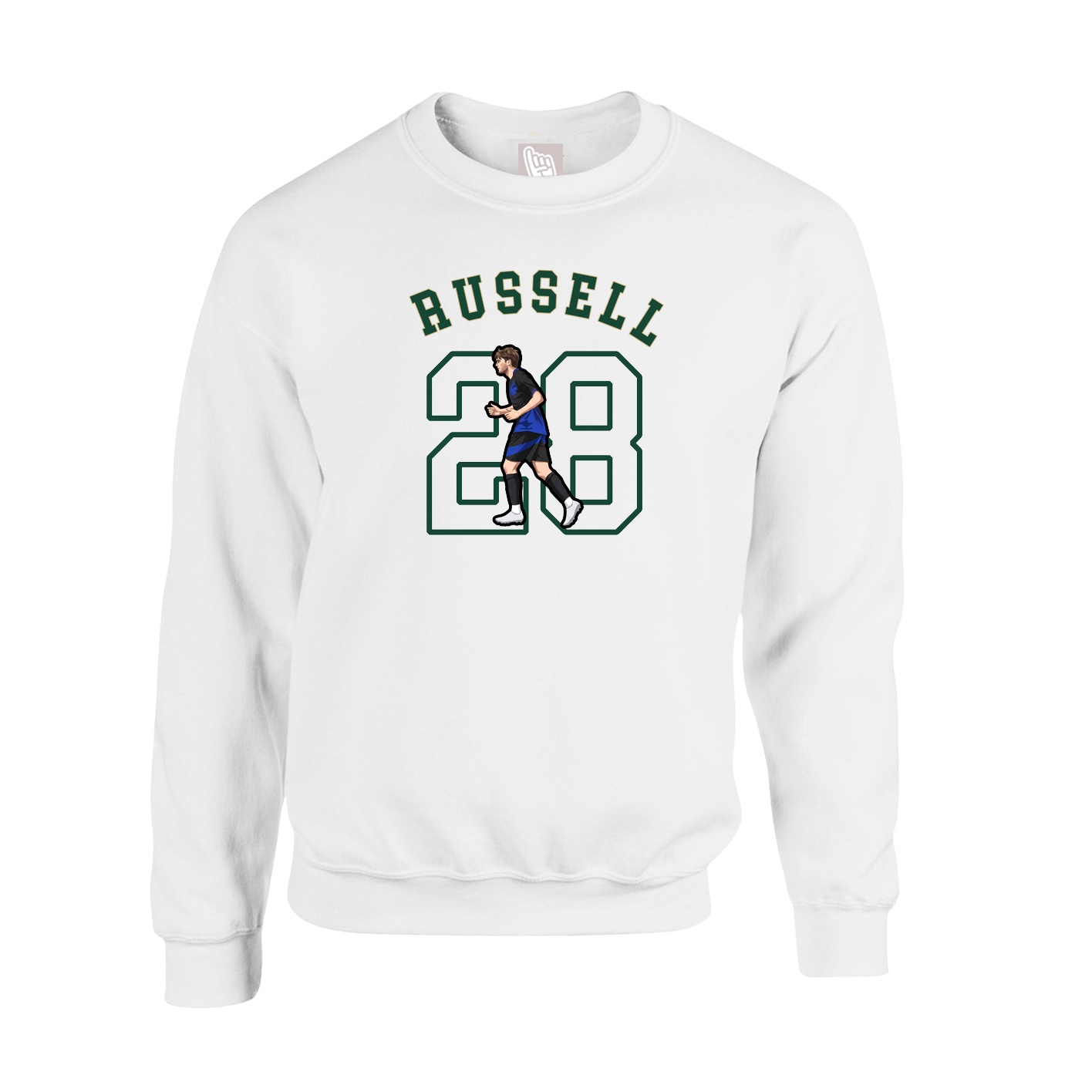 Fleece Crew — Shirsey Arch in White