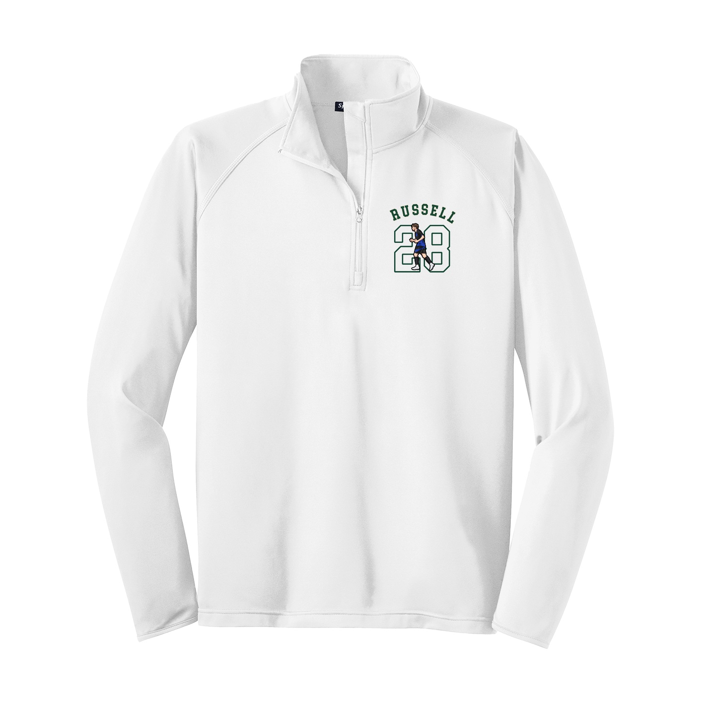 Q-Zip Pullover — Shirsey Arch in White