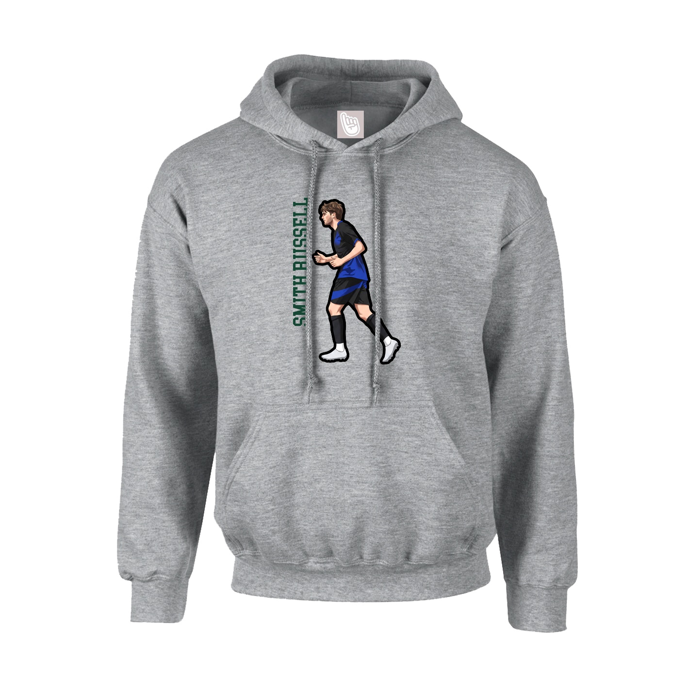 Hoodie — Name Vertical in Grey