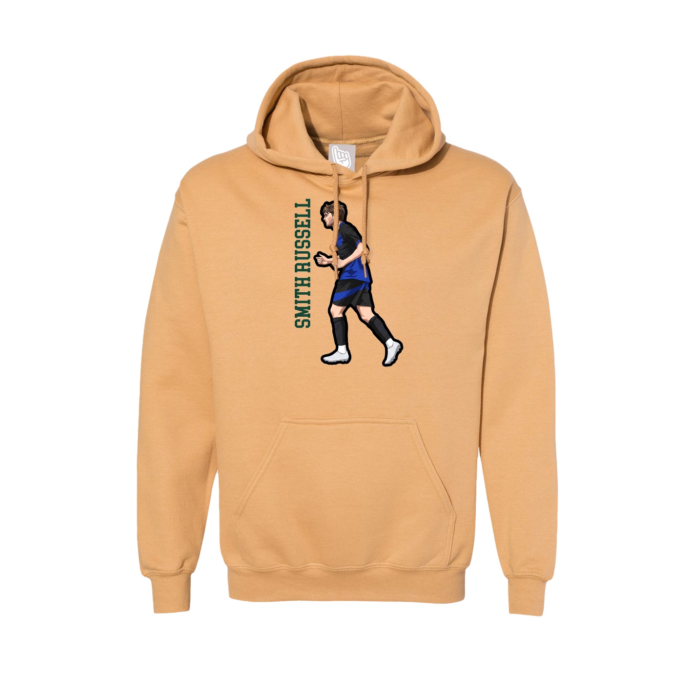 Hoodie — Name Vertical in Vegas Gold