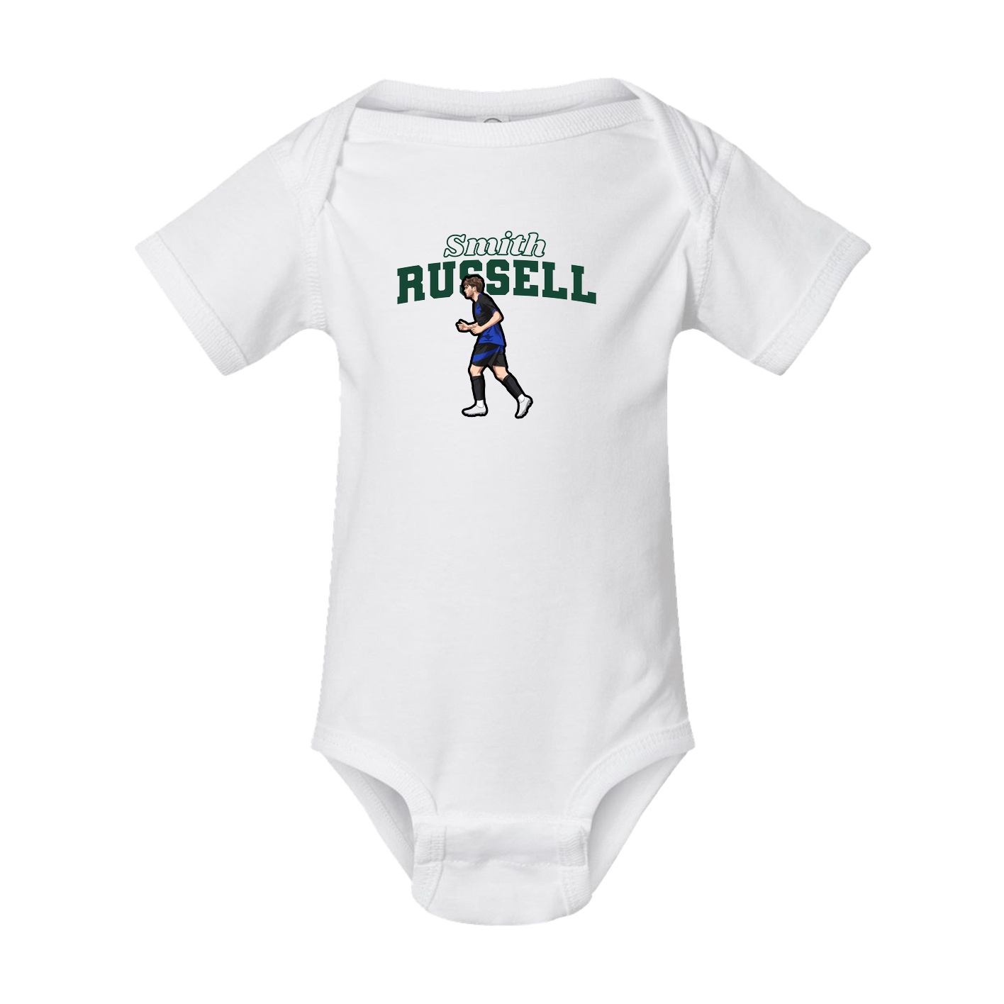 Baby Onesie — Name Arch in White