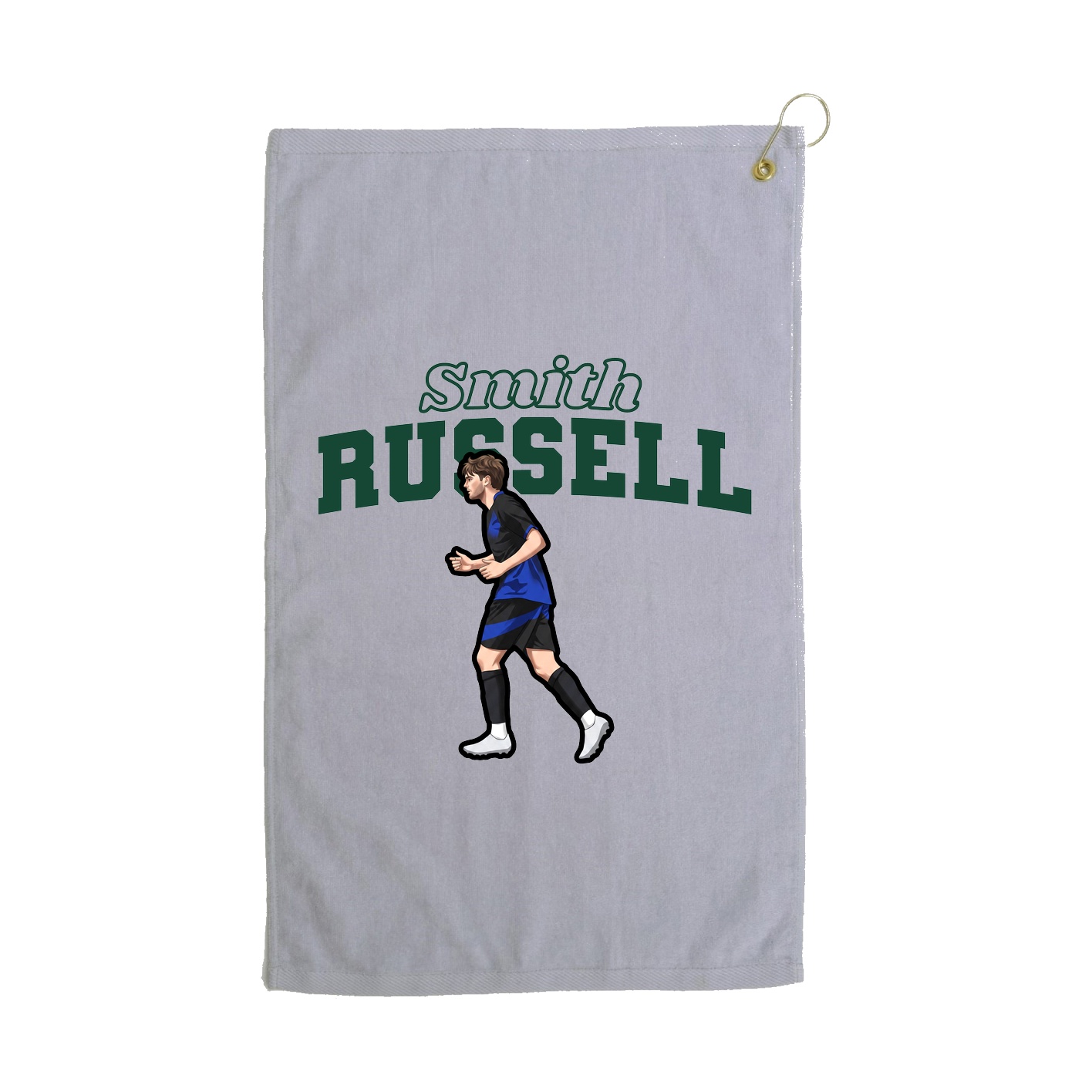 Golf Towel — Name Arch in Grey