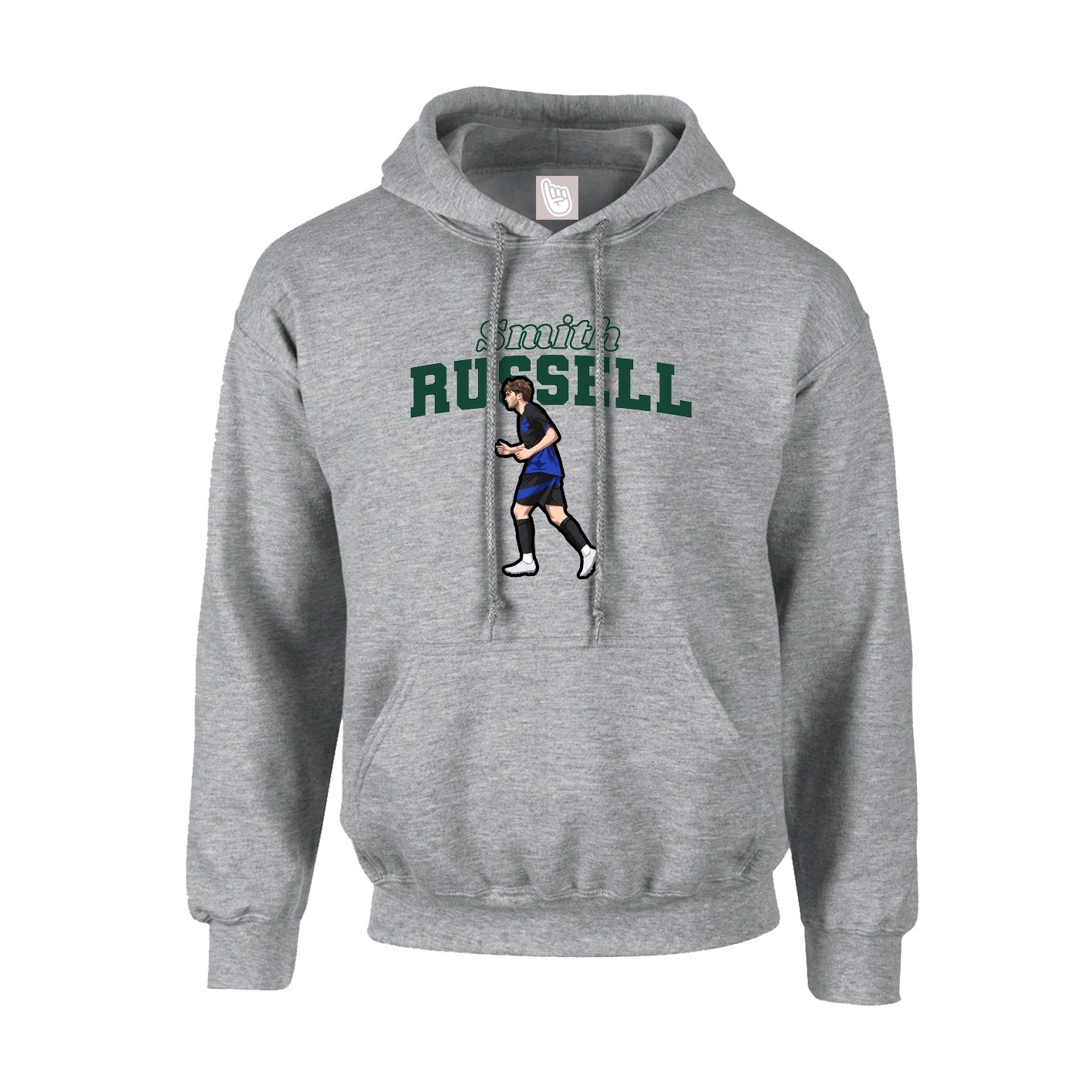 Hoodie — Name Arch in Grey
