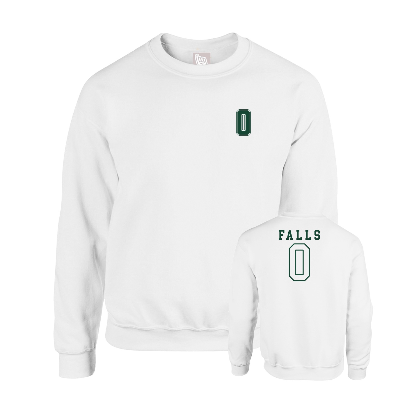 Fleece Crew — Chest Back in White