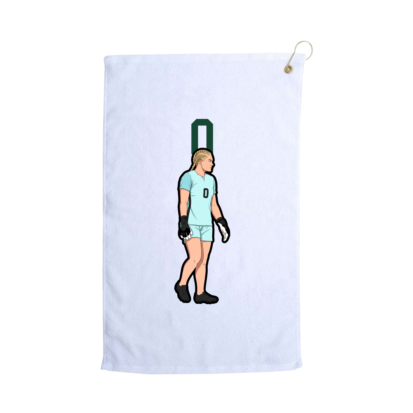 Golf Towel — Number Top in White