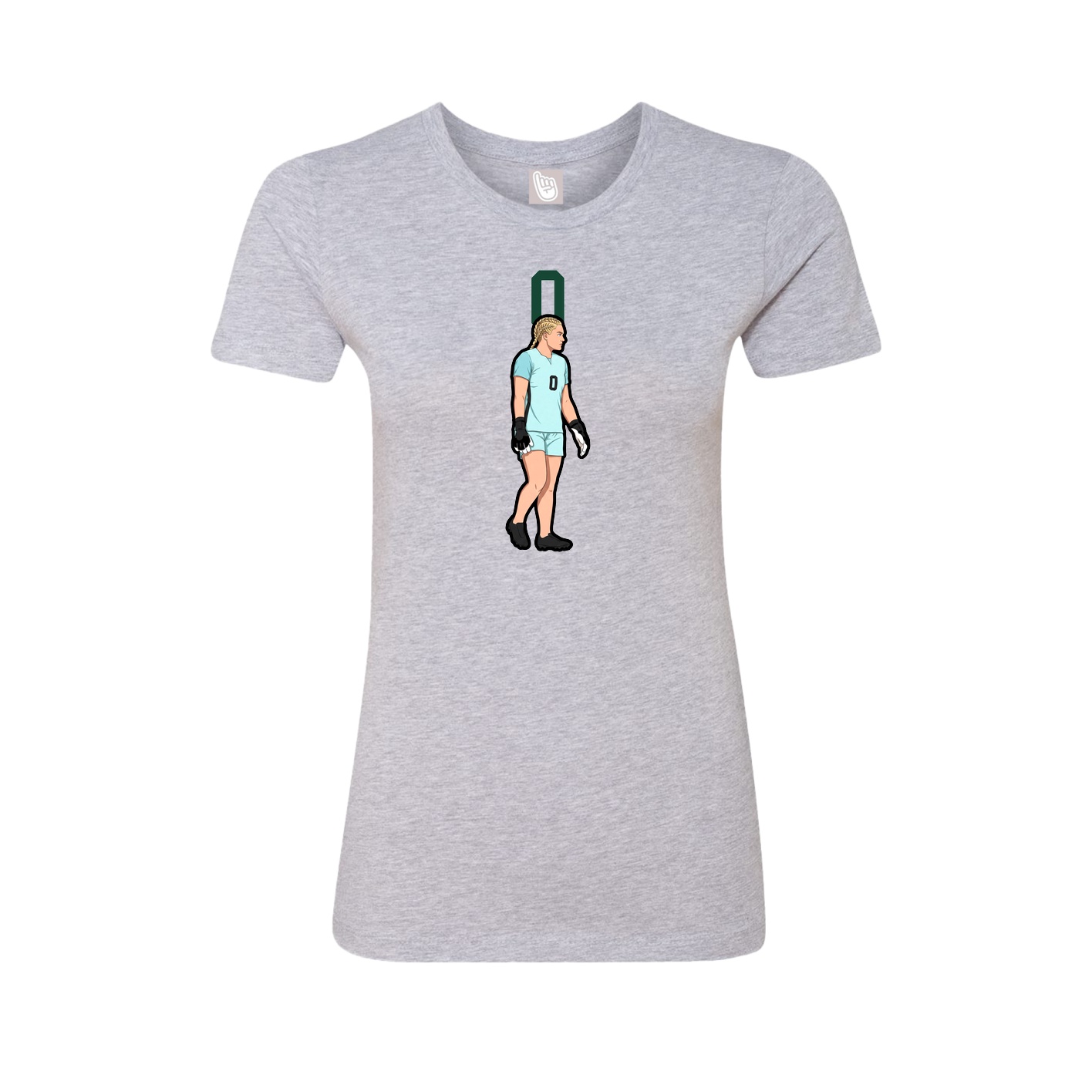 Fitted Women's Tee — Number Top in Grey