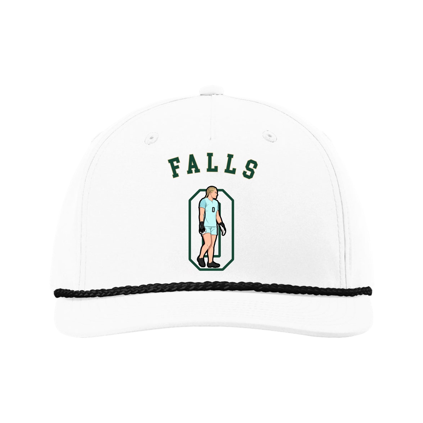 Five-Panel Classic Rope Cap — Shirsey Arch in White