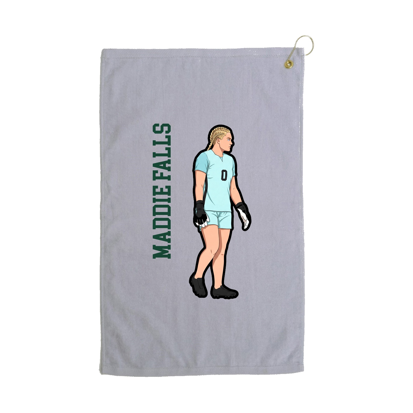 Golf Towel — Name Vertical in Grey