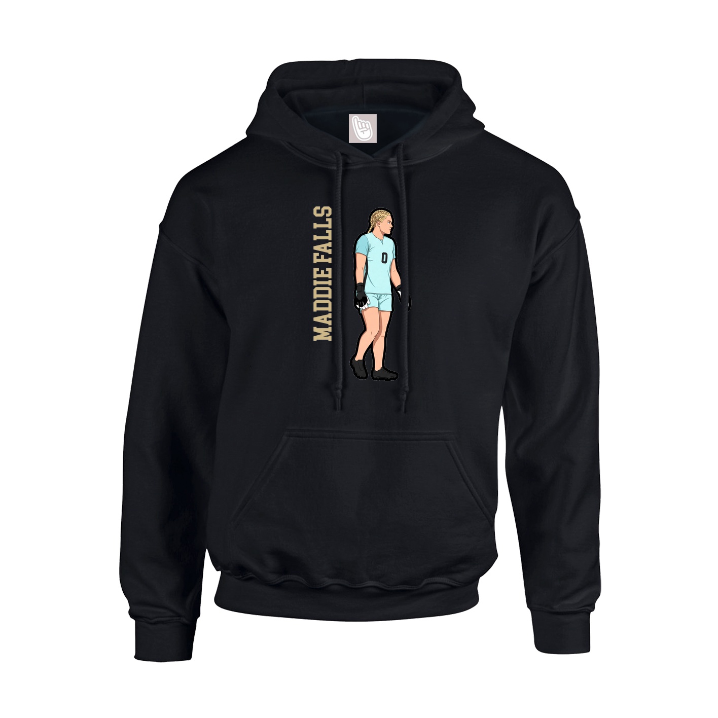 Youth Hoodie — Name Vertical in Black