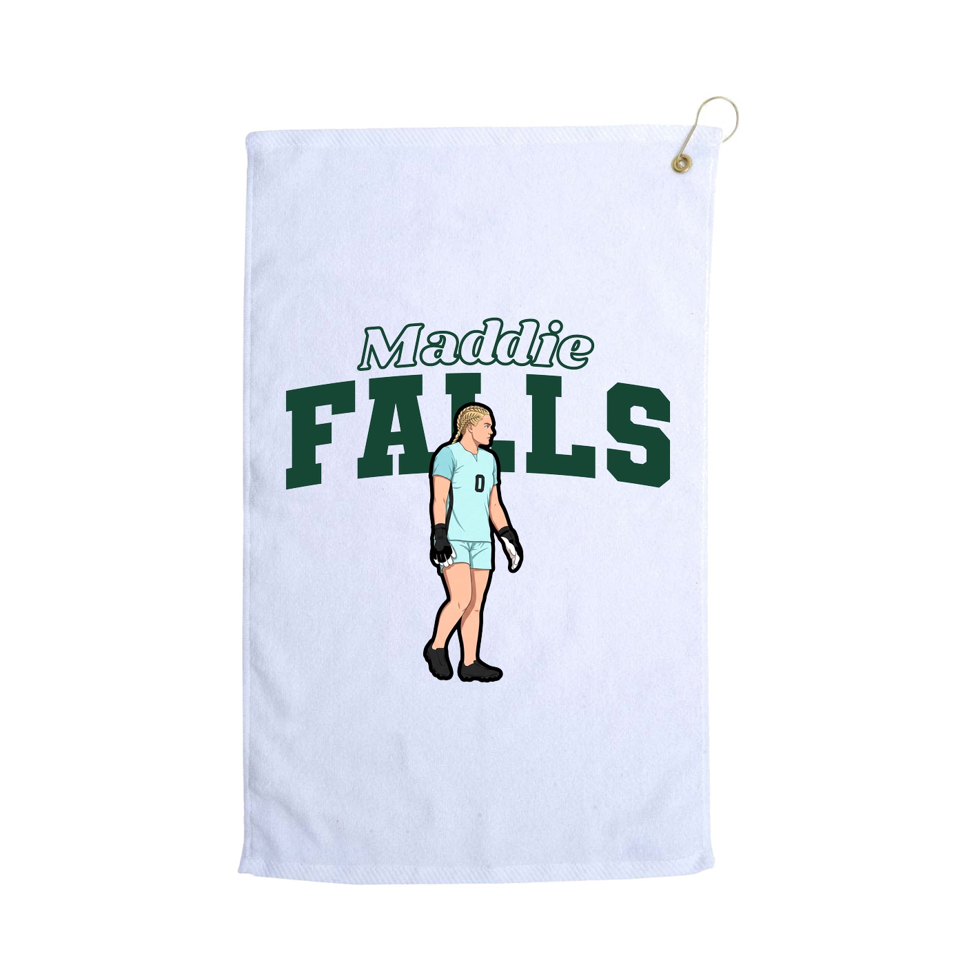 Golf Towel — Name Arch in White