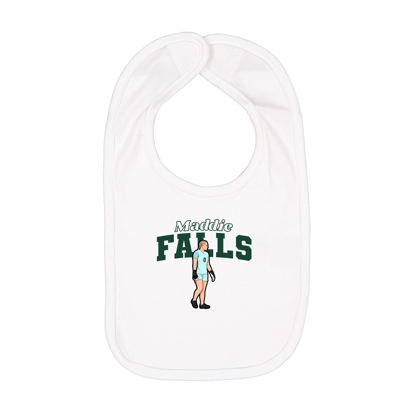 Infant Bib — Name Arch in White