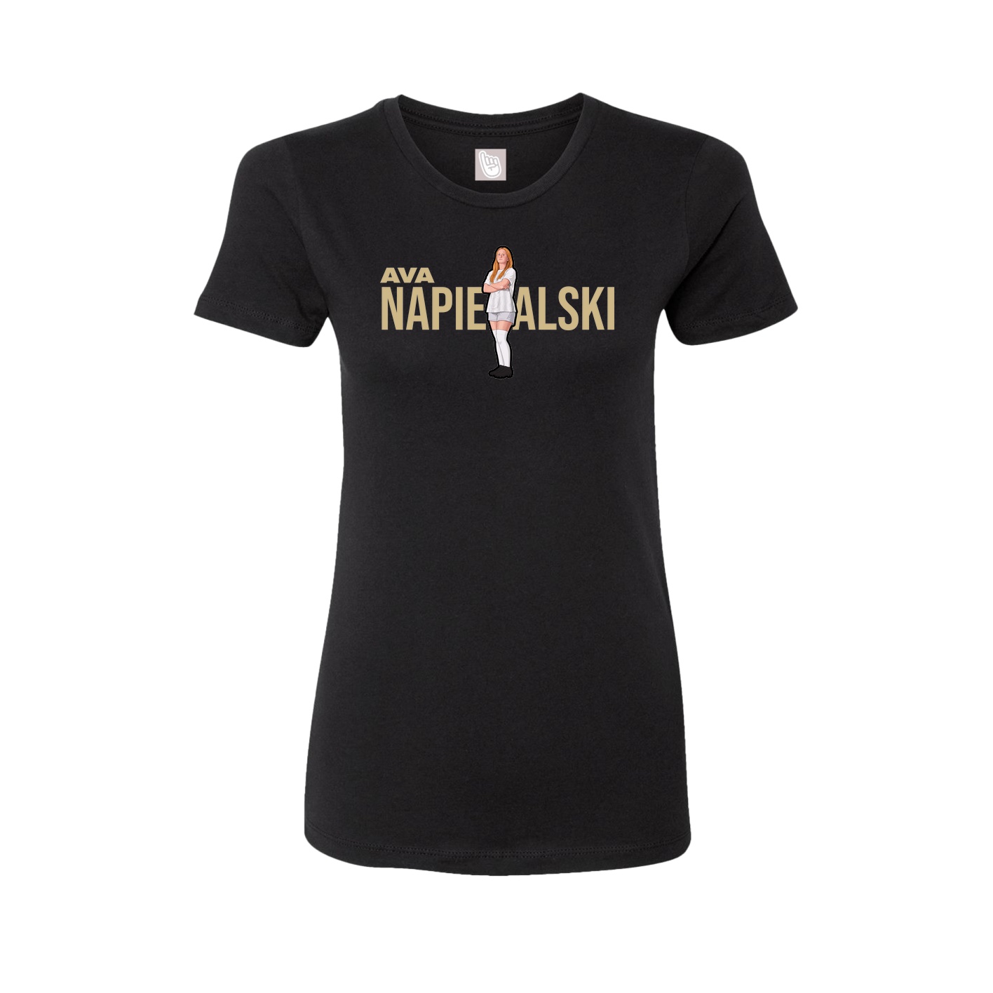 Fitted Women's Tee — Player Name in Black