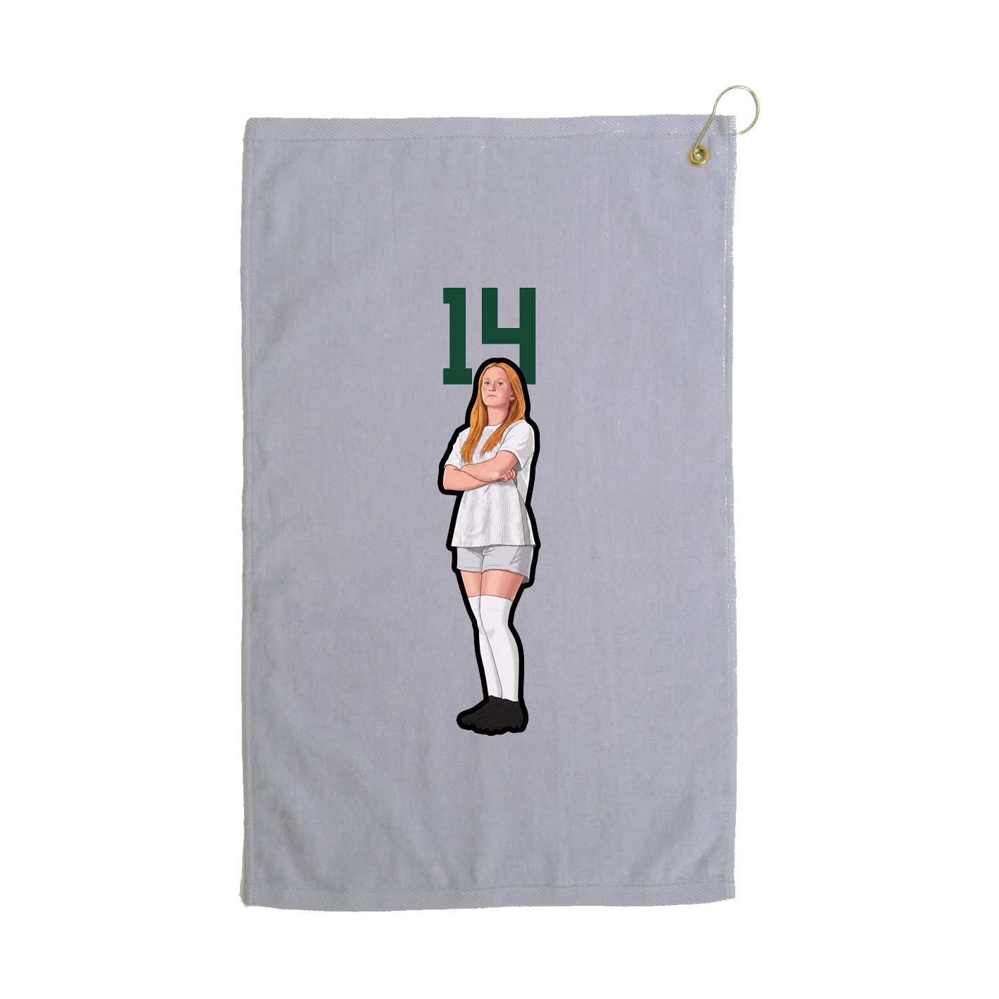 Golf Towel — Number Top in Grey