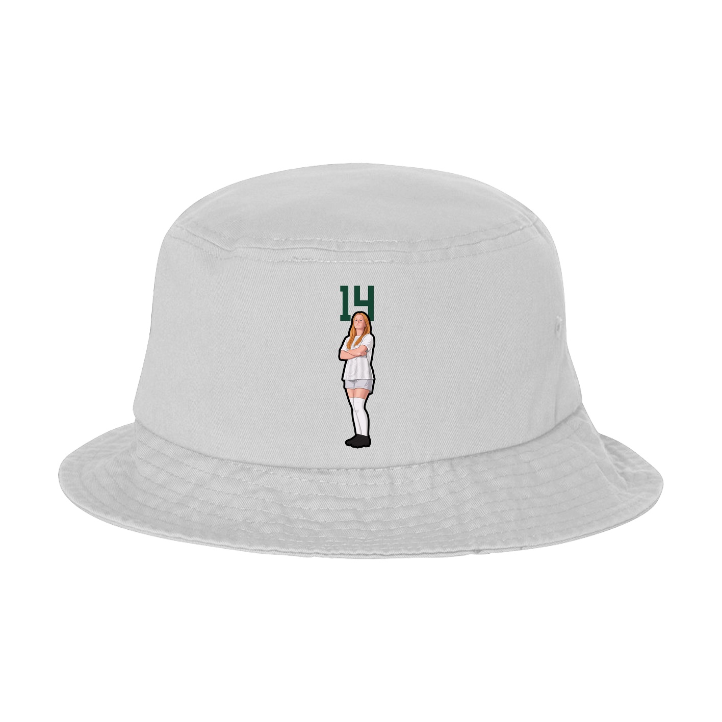 Bucket Cap — Number Top in White