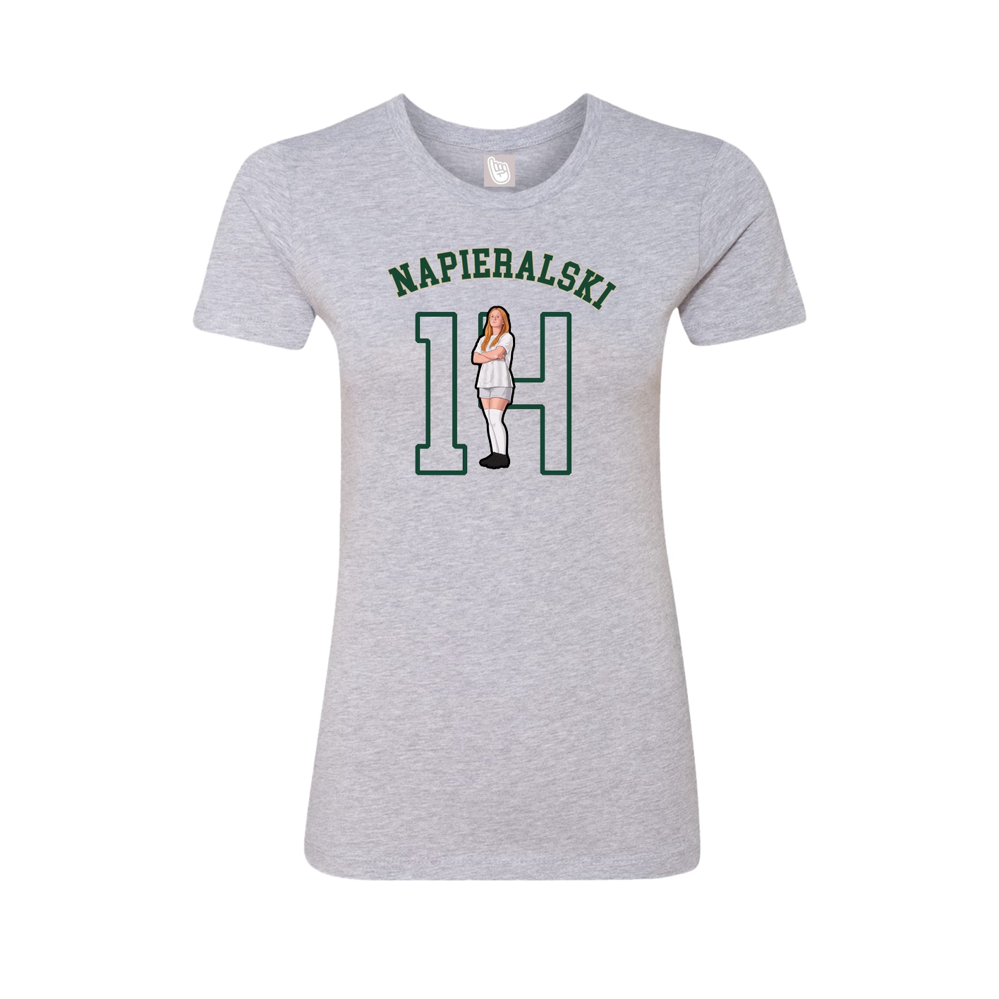 Fitted Women's Tee — Shirsey Arch in Grey