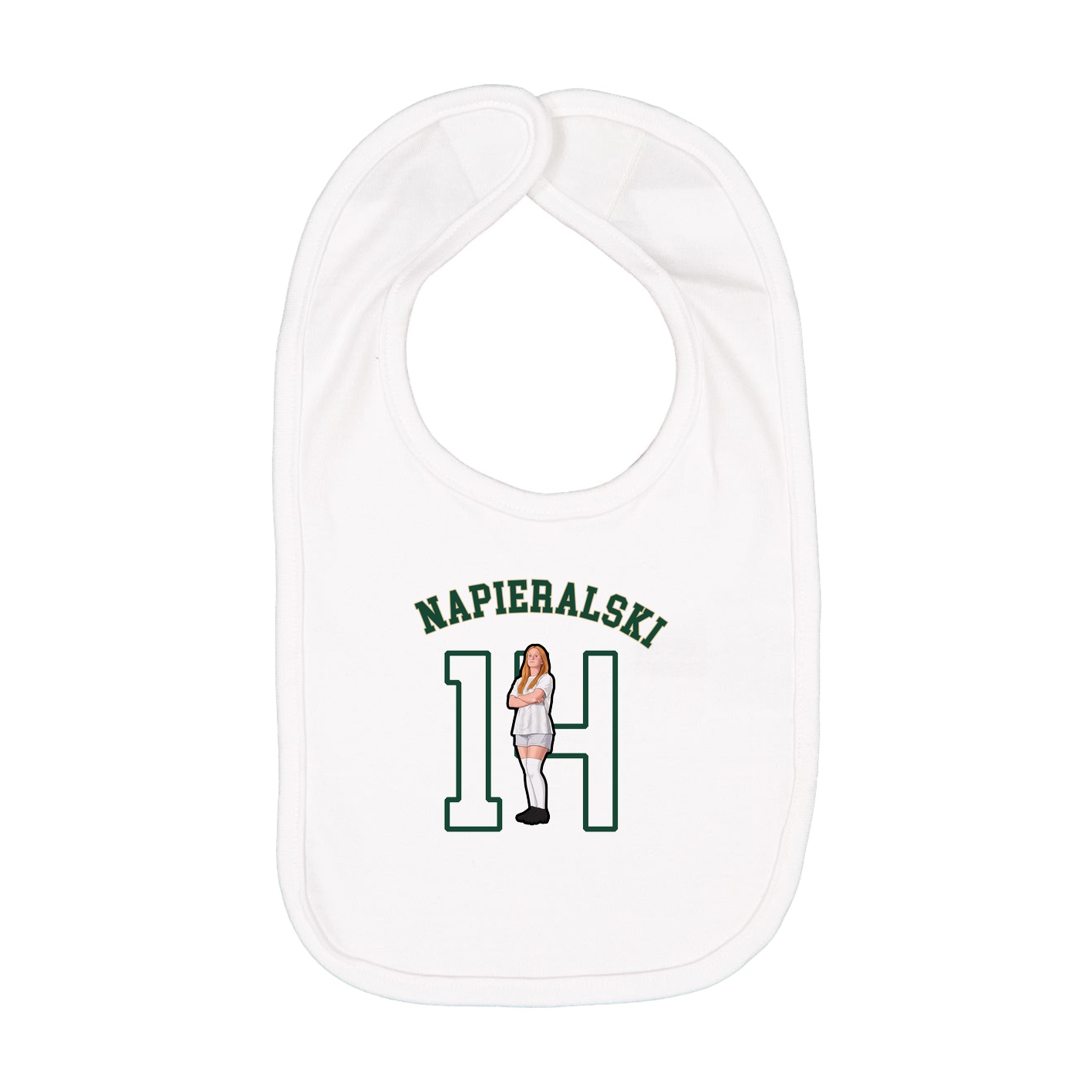 Infant Bib — Shirsey Arch in White
