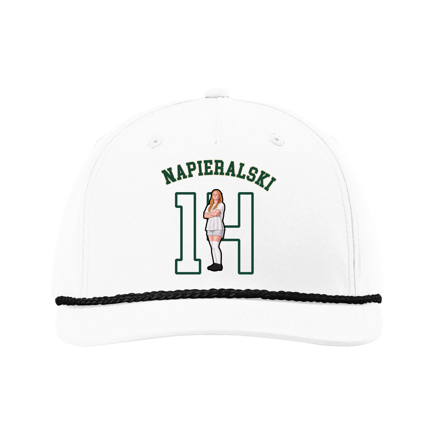 Five-Panel Classic Rope Cap — Shirsey Arch in White