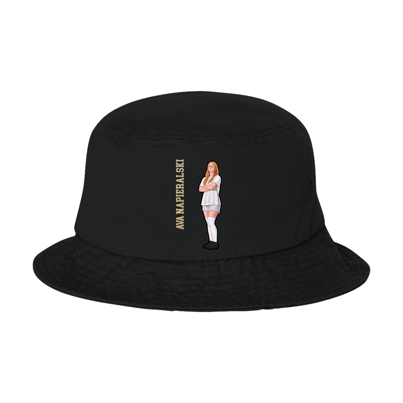 Bucket Cap — Name Vertical in Black