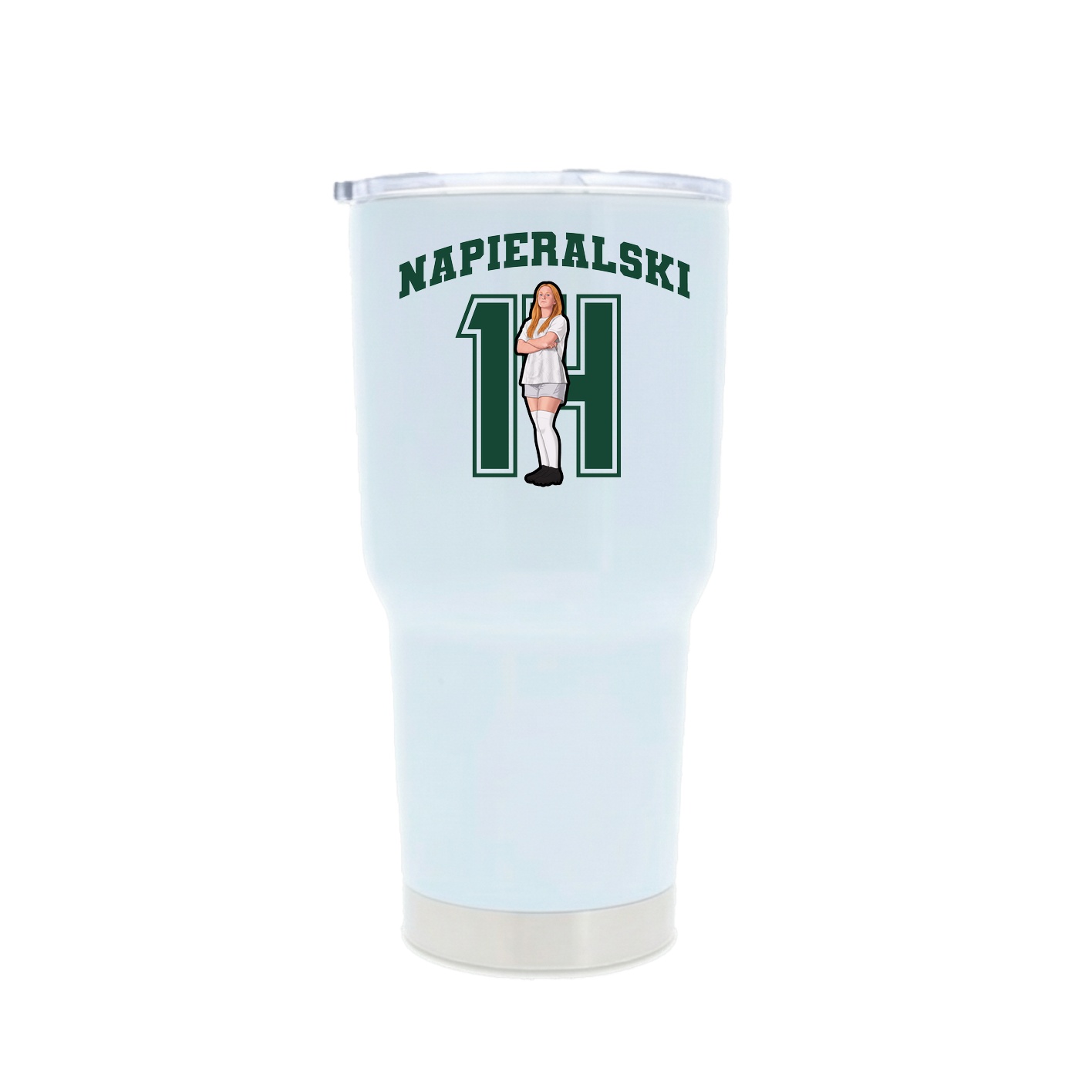30oz Stainless Steel Tumbler — Number in White