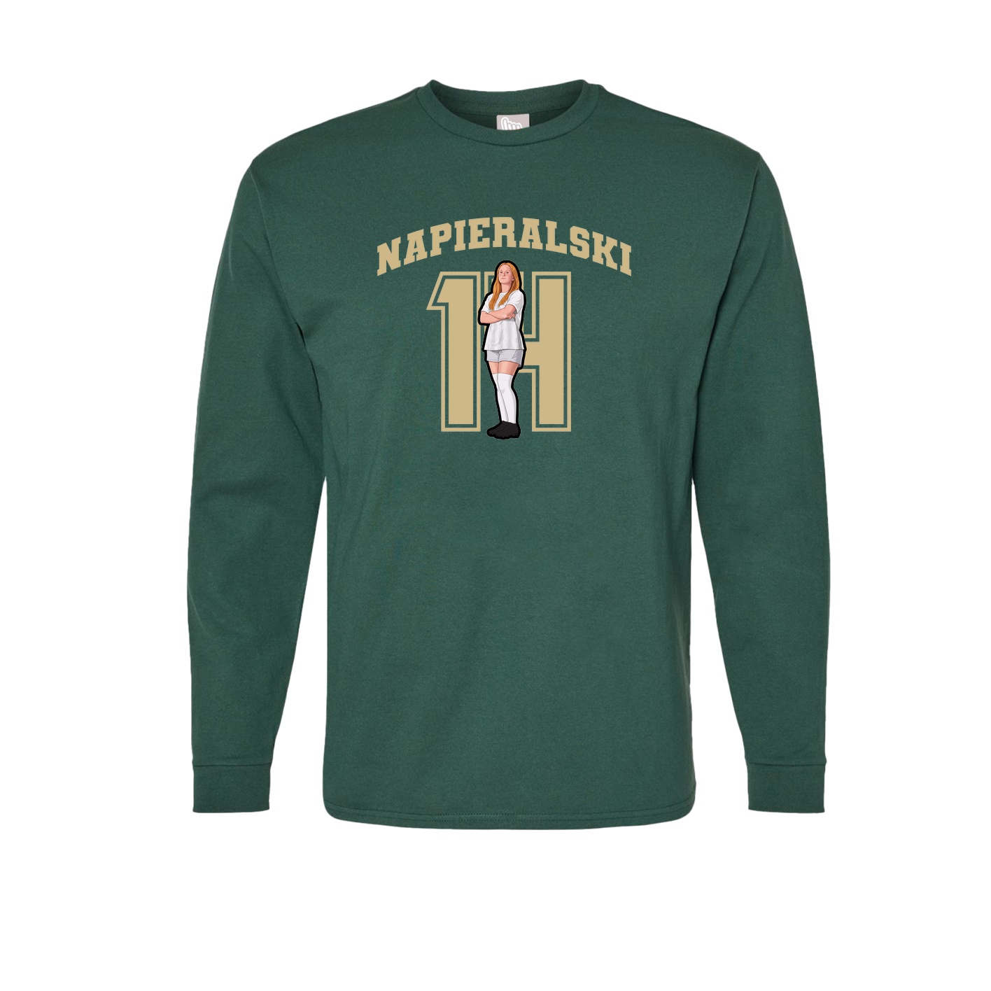 Long Sleeve Tee — Number in Green