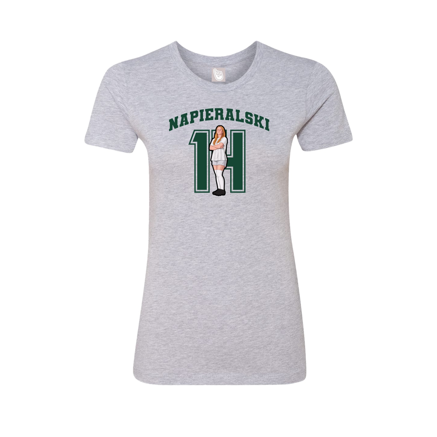 Fitted Women's Tee — Number in Grey