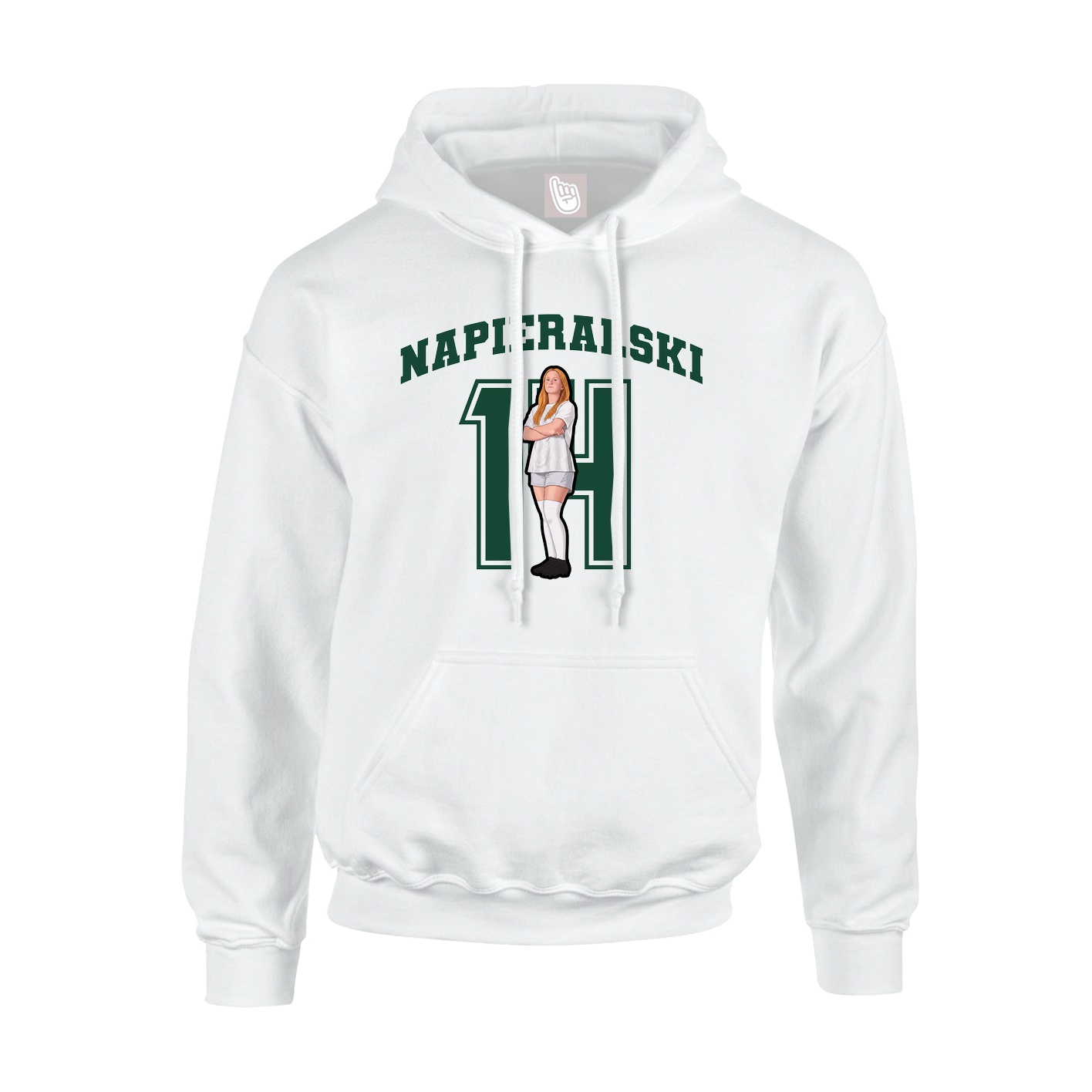 Youth Hoodie — Number in White
