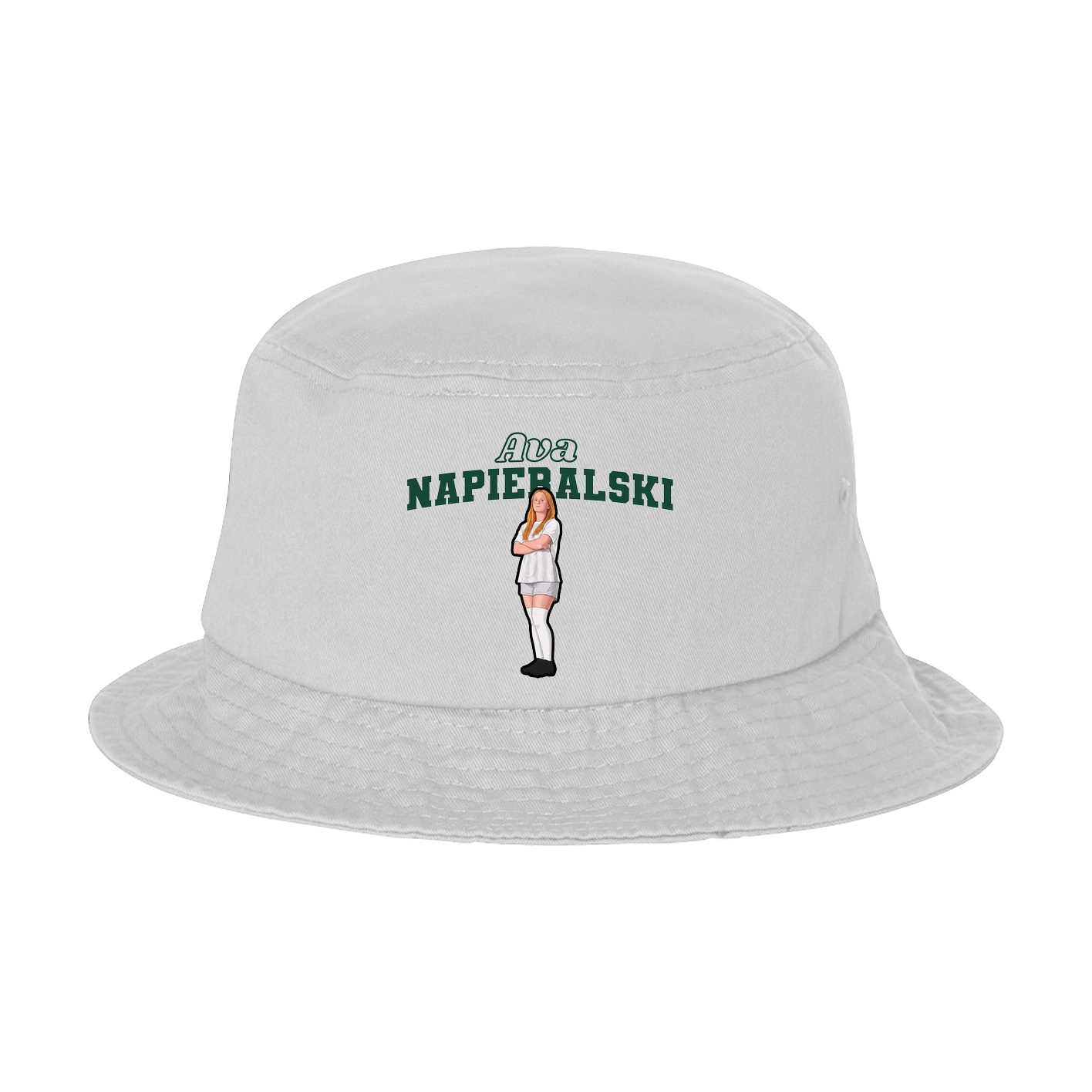 Bucket Cap — Name Arch in White
