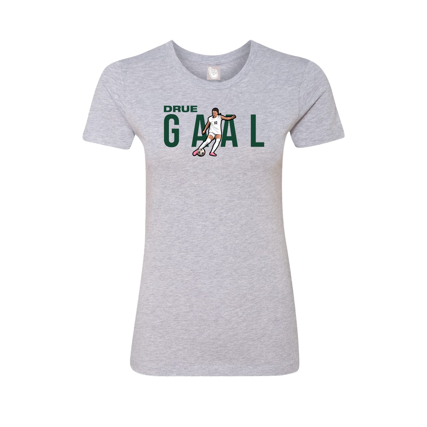 Fitted Women's Tee — Player Name in Grey