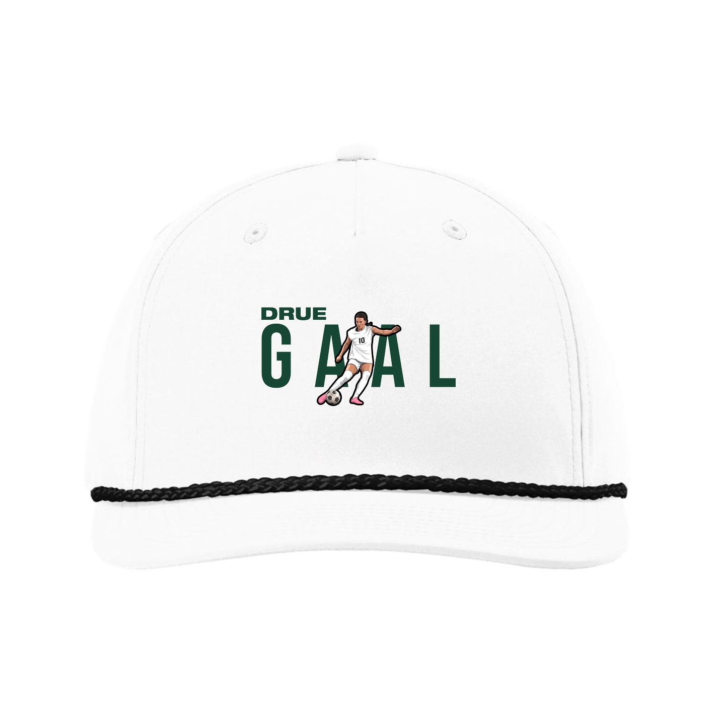 Five-Panel Classic Rope Cap — Player Name in White