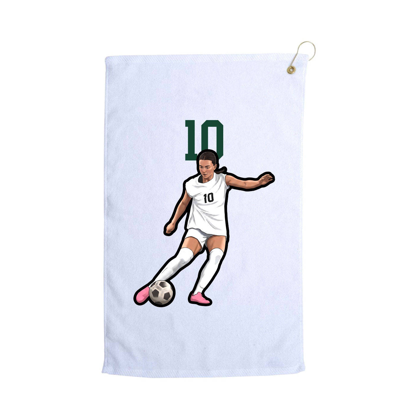 Golf Towel — Number Top in White