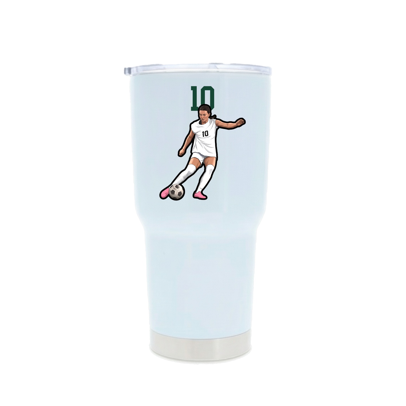 30oz Stainless Steel Tumbler — Number Top in White