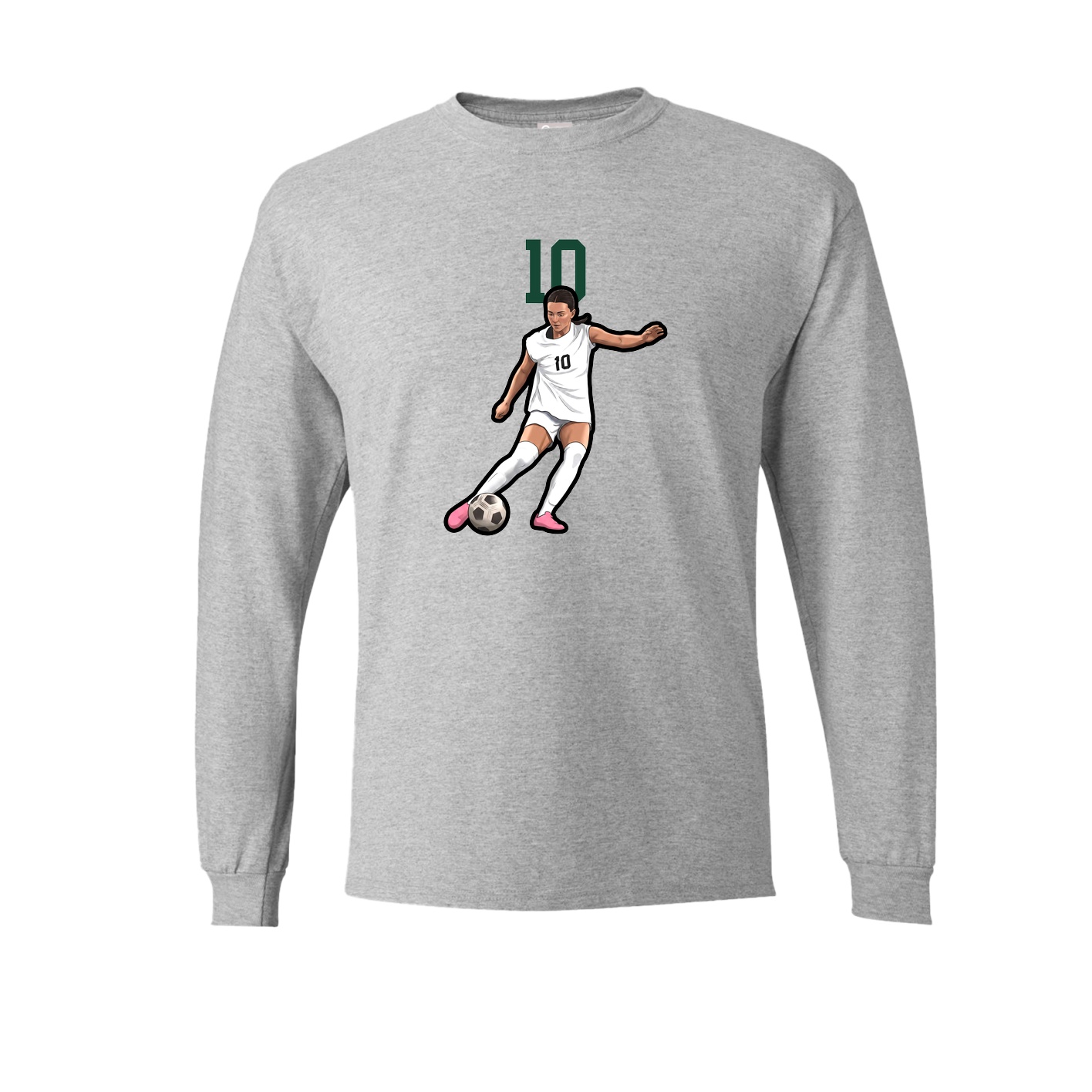 Long Sleeve Tee — Number Top in Grey