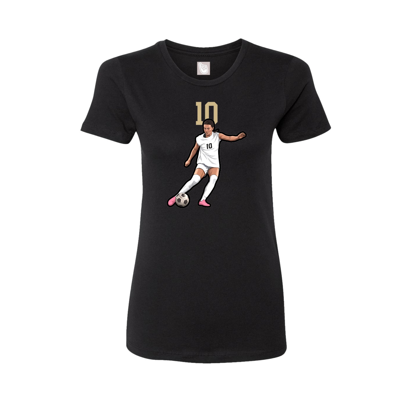 Fitted Women's Tee — Number Top in Black