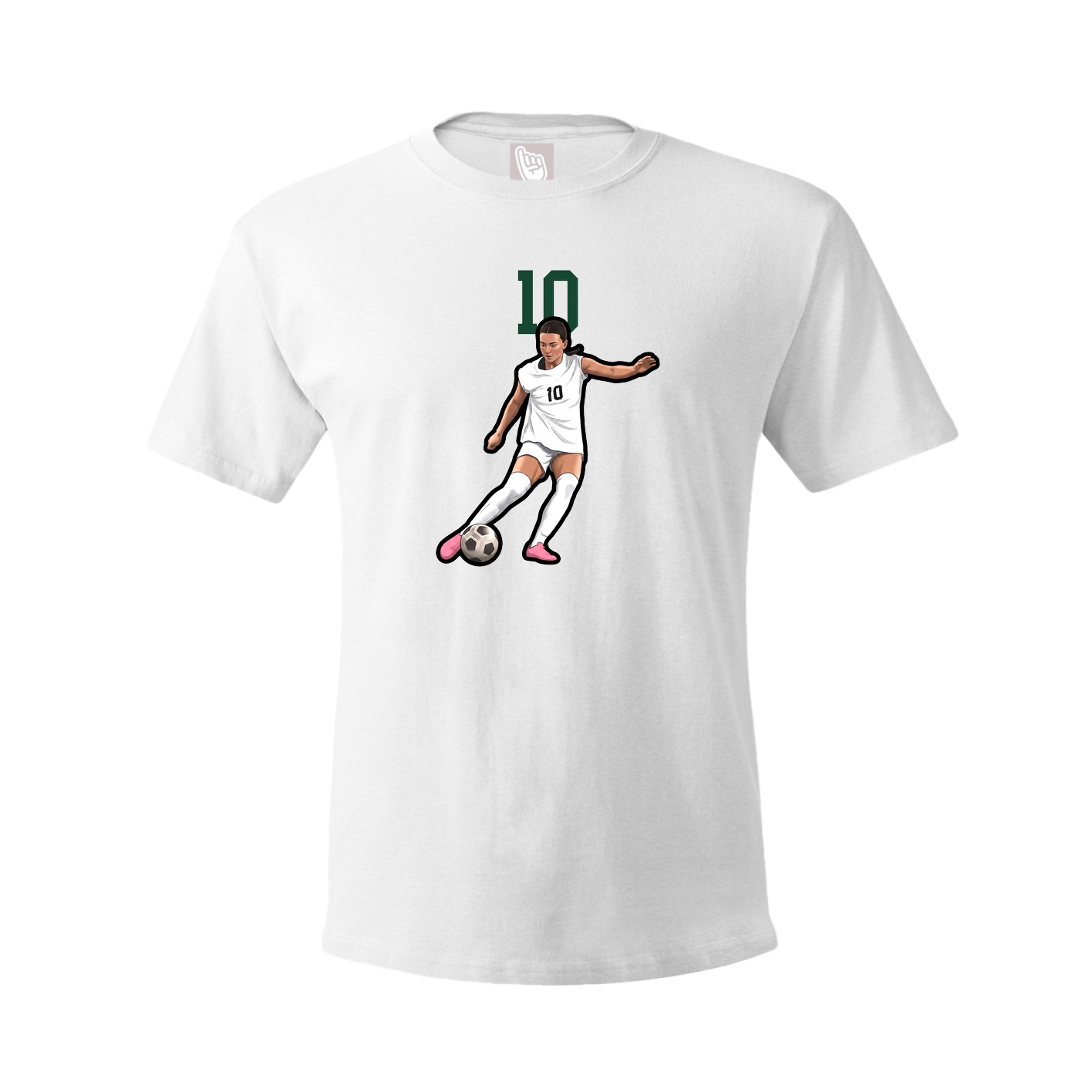 Youth Tee — Number Top in White