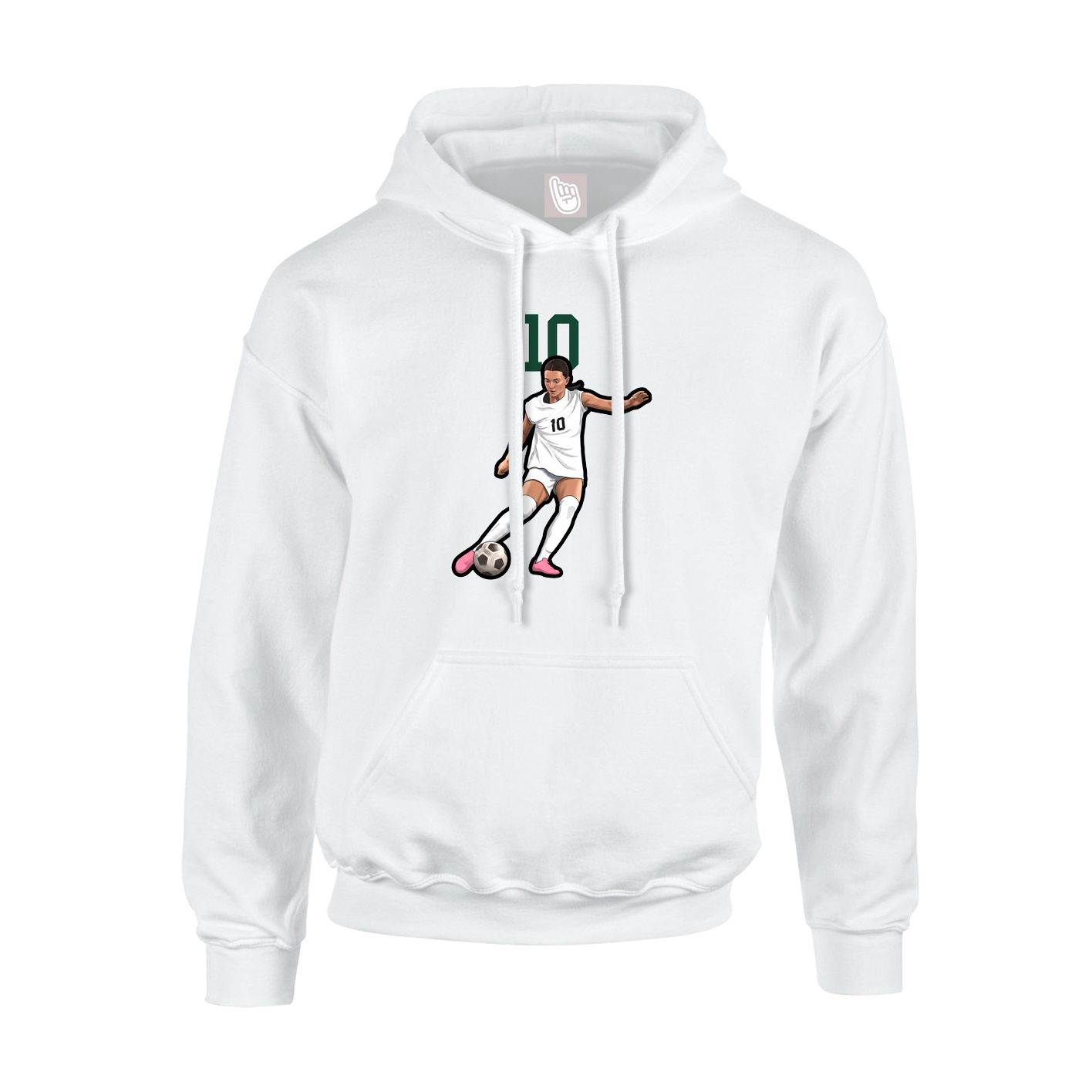 Youth Hoodie — Number Top in White